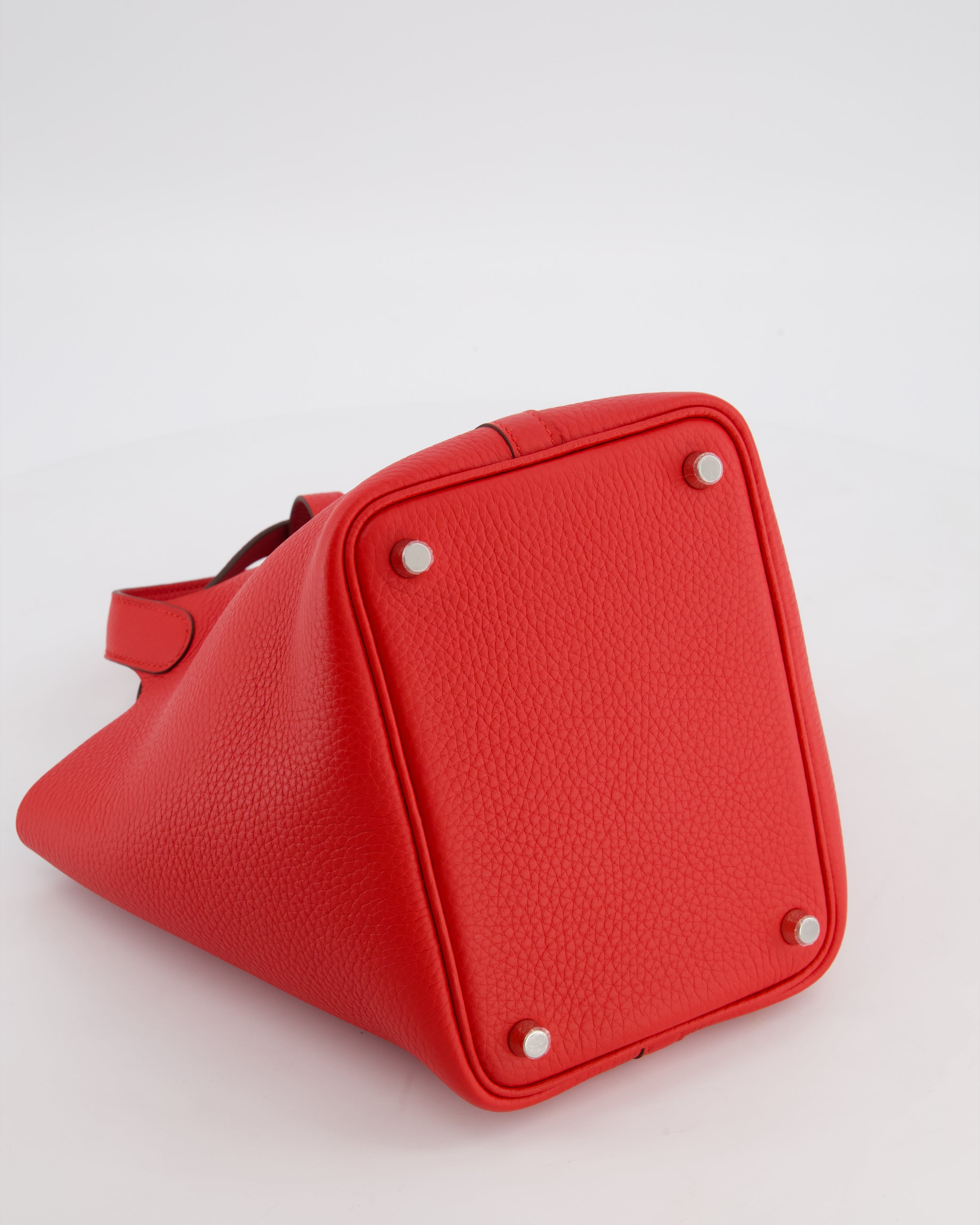 Hermès Picotin Lock 18 Bag in Rouge Radieux Clemence Leather with Palladium Hardware