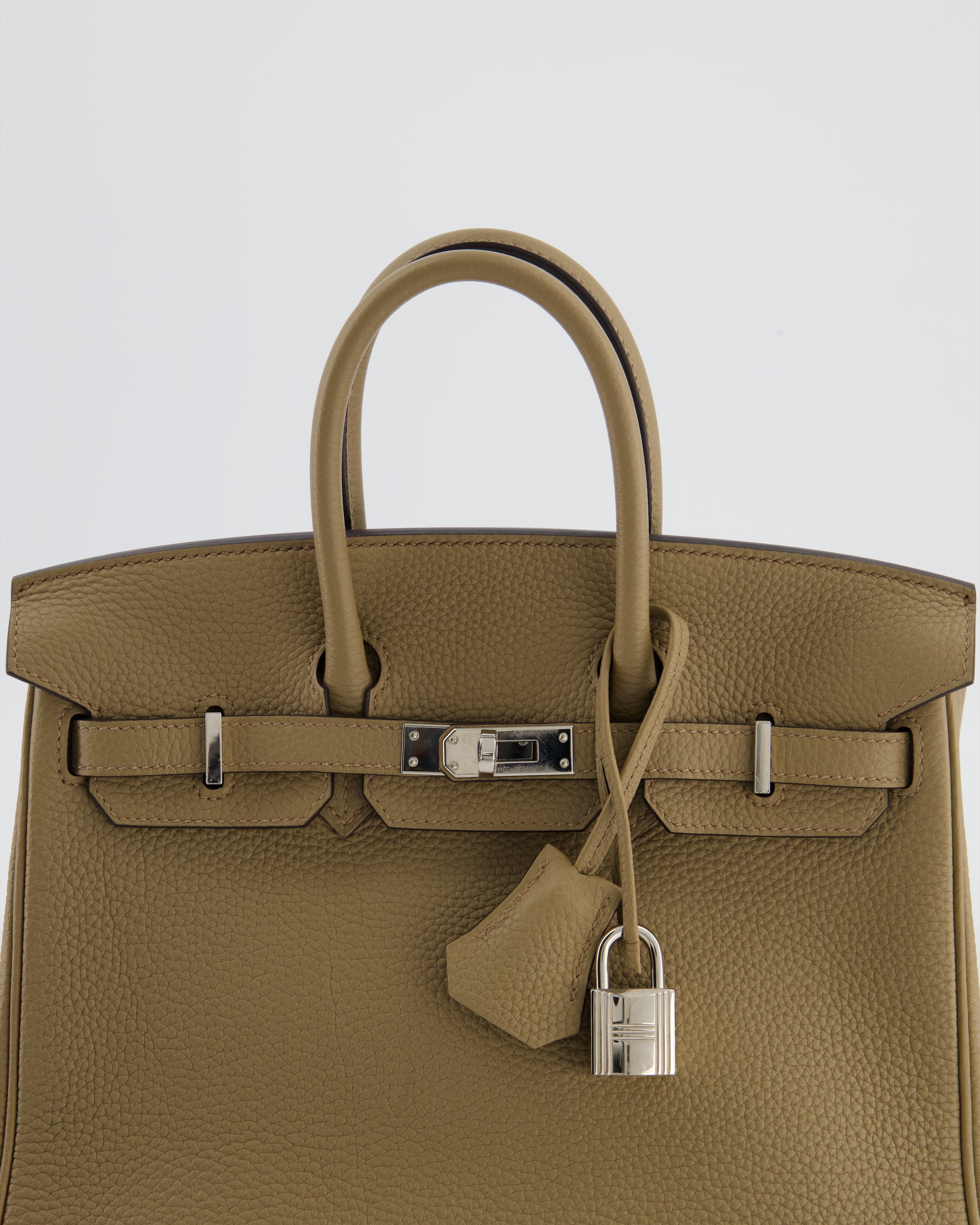 Hermès Birkin 25 Retourne Bag in Beige Marfa Togo Leather with Palladium Hardware