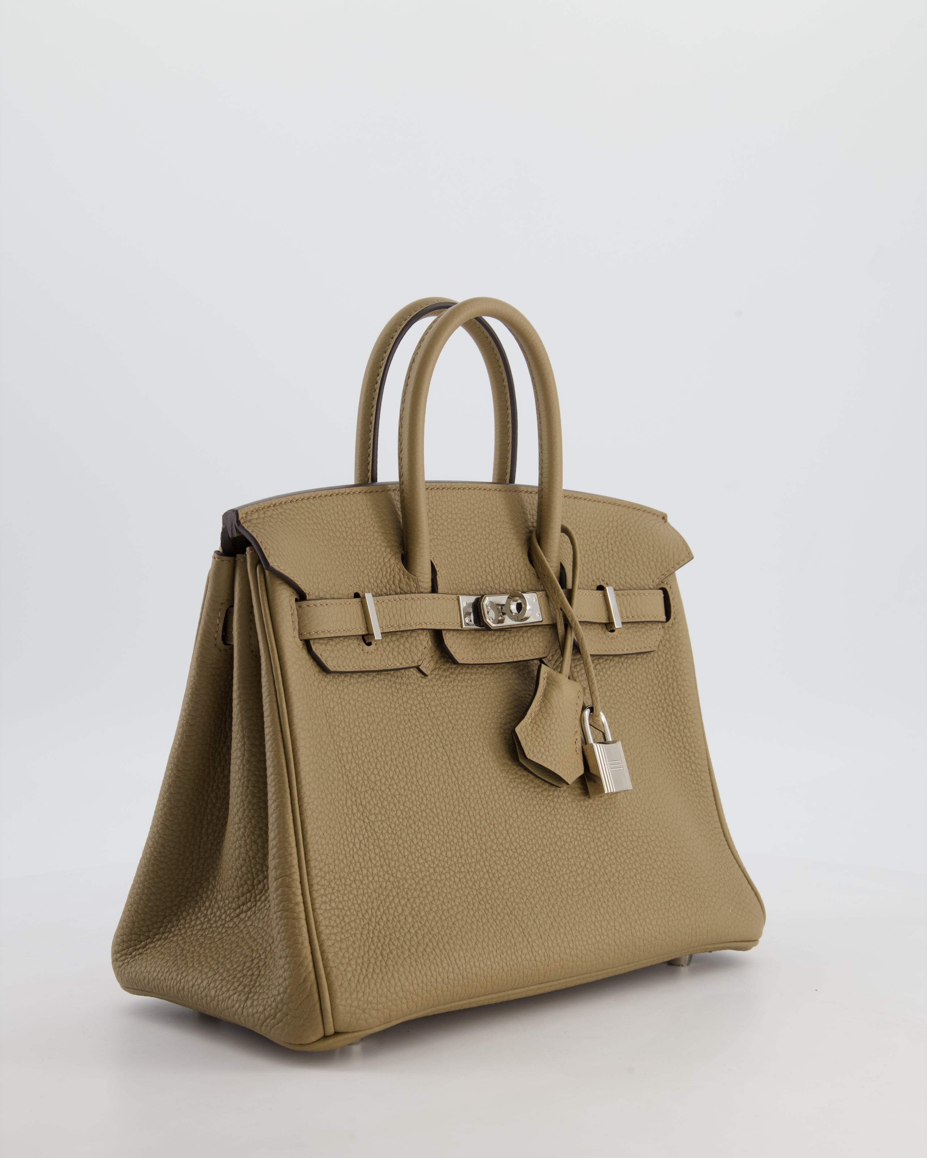 Hermès Birkin 25 Retourne Bag in Beige Marfa Togo Leather with Palladium Hardware