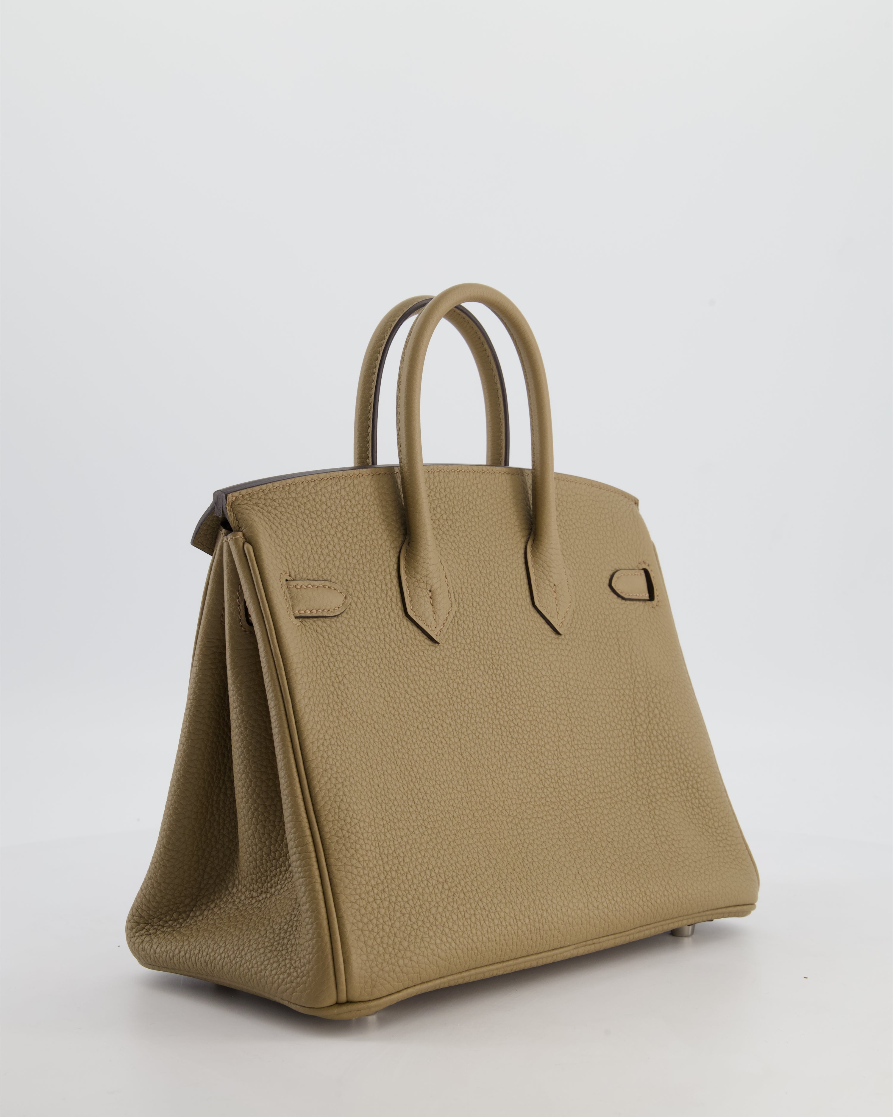 Hermès Birkin 25 Retourne Bag in Beige Marfa Togo Leather with Palladium Hardware