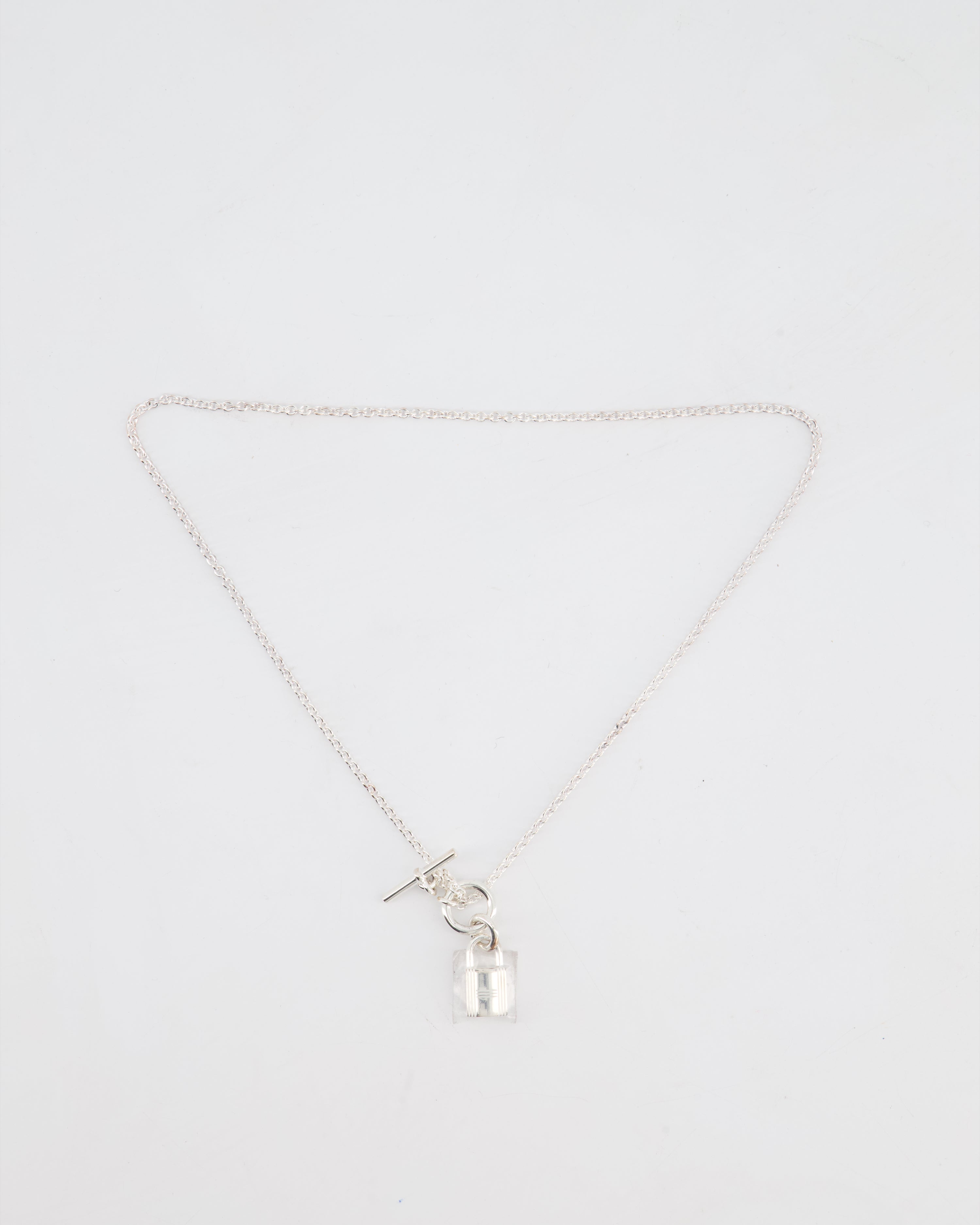 Hermès Palladium Kelly Cadenas Pendant Necklace