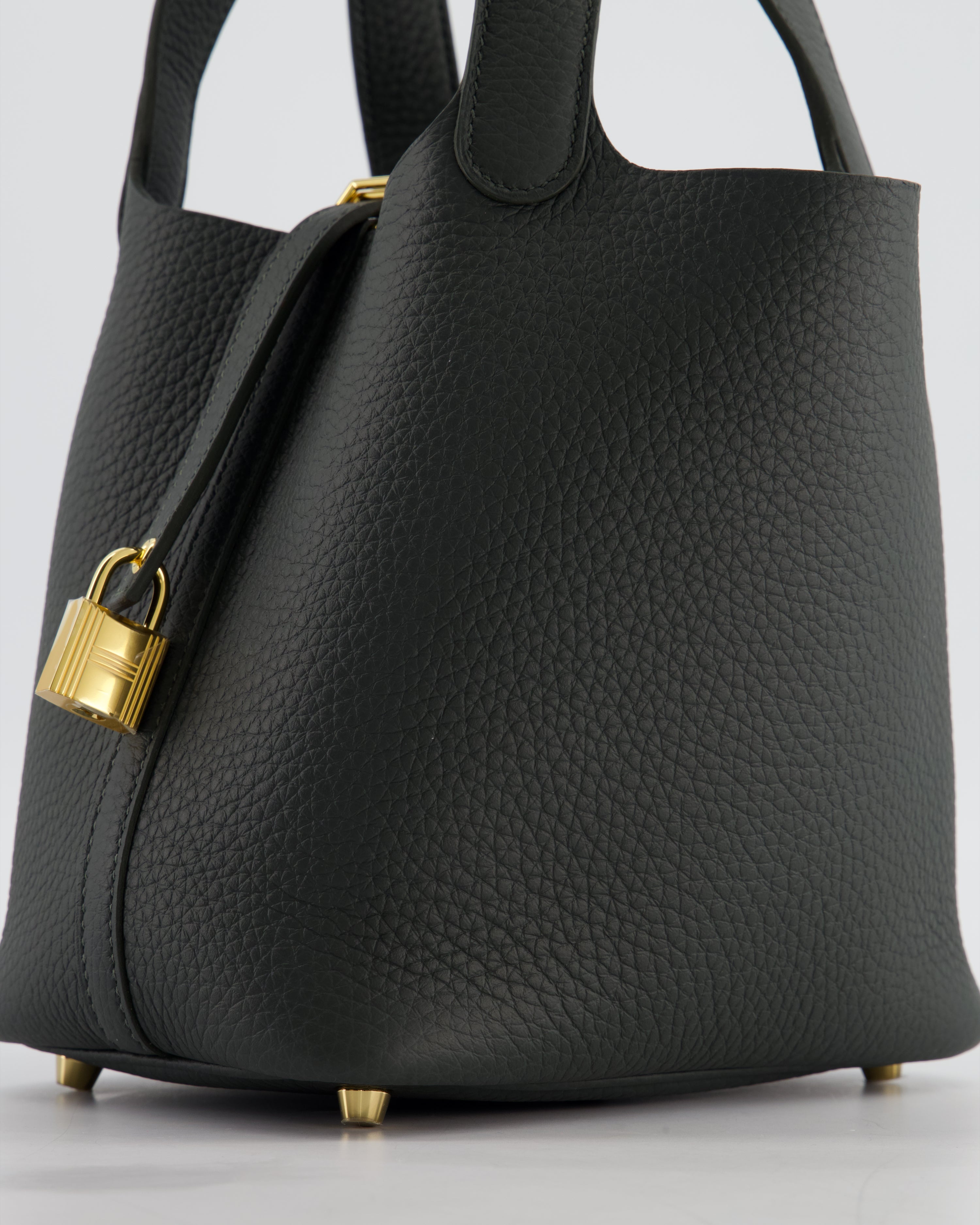 Hermès Picotin Lock 18 Bag in Vert Mangrove Clemence Leather with Permabrass Hardware