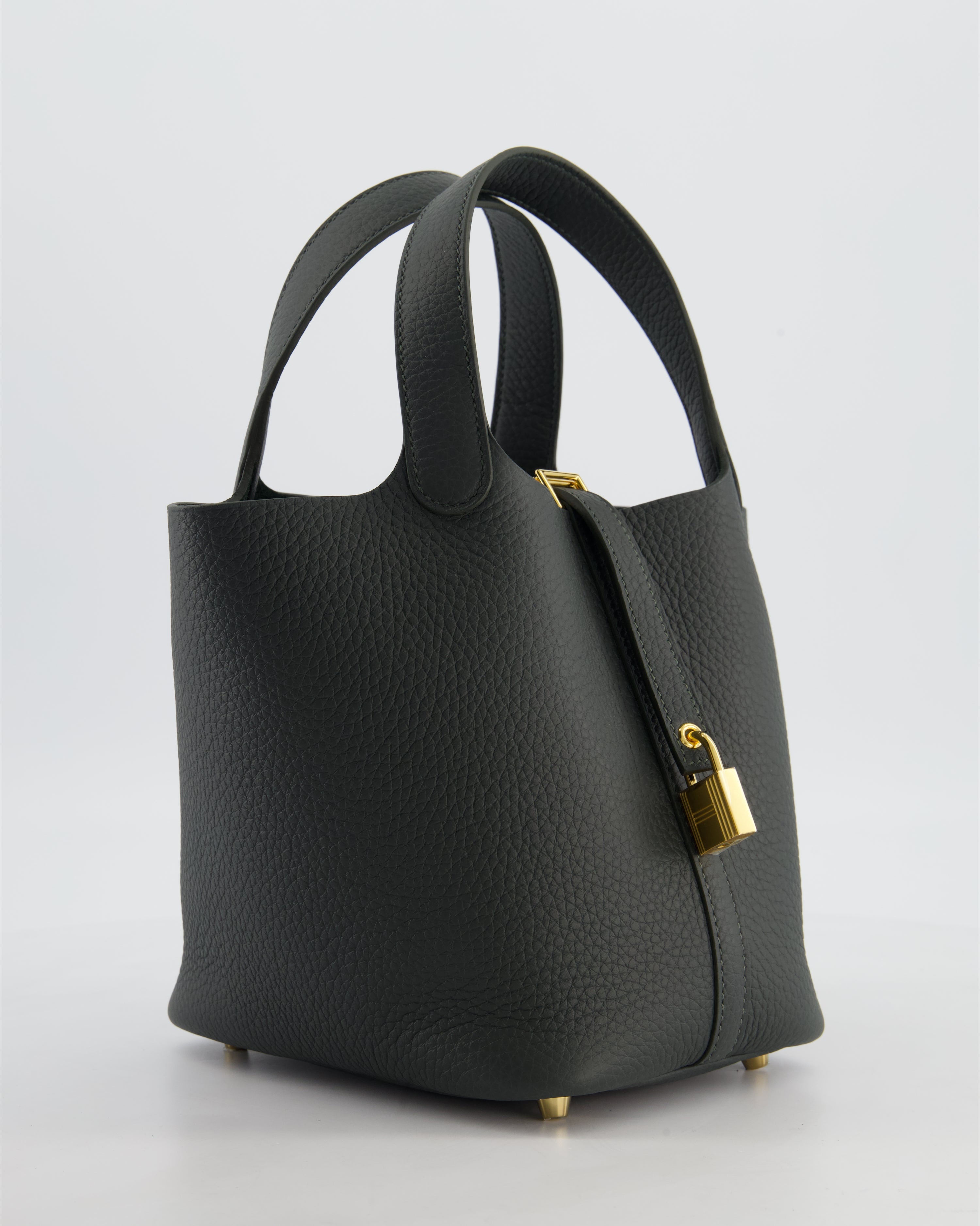 Hermès Picotin Lock 18 Bag in Vert Mangrove Clemence Leather with Permabrass Hardware
