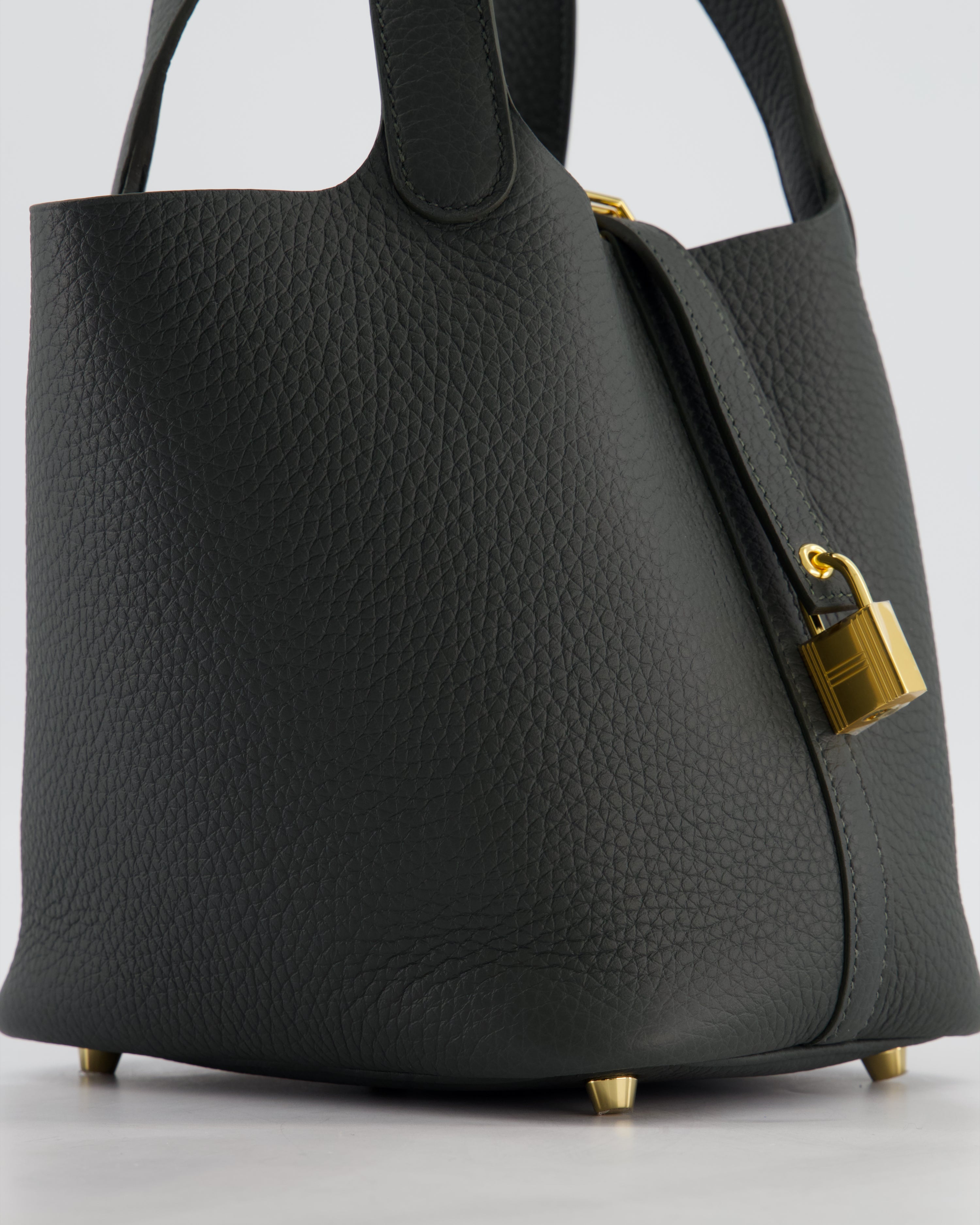 Hermès Picotin Lock 18 Bag in Vert Mangrove Clemence Leather with Permabrass Hardware