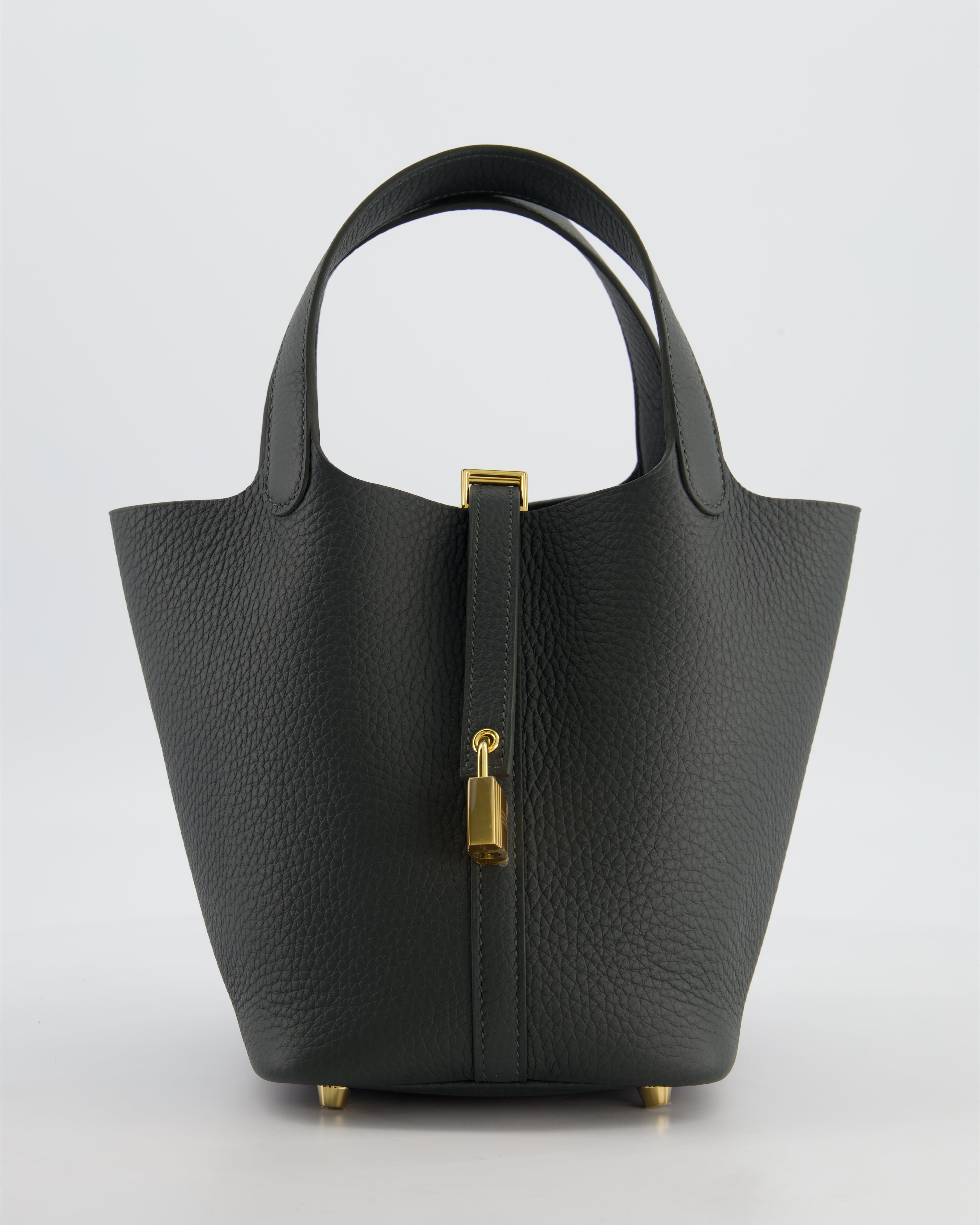 Hermès Picotin Lock 18 Bag in Vert Mangrove Clemence Leather with Permabrass Hardware