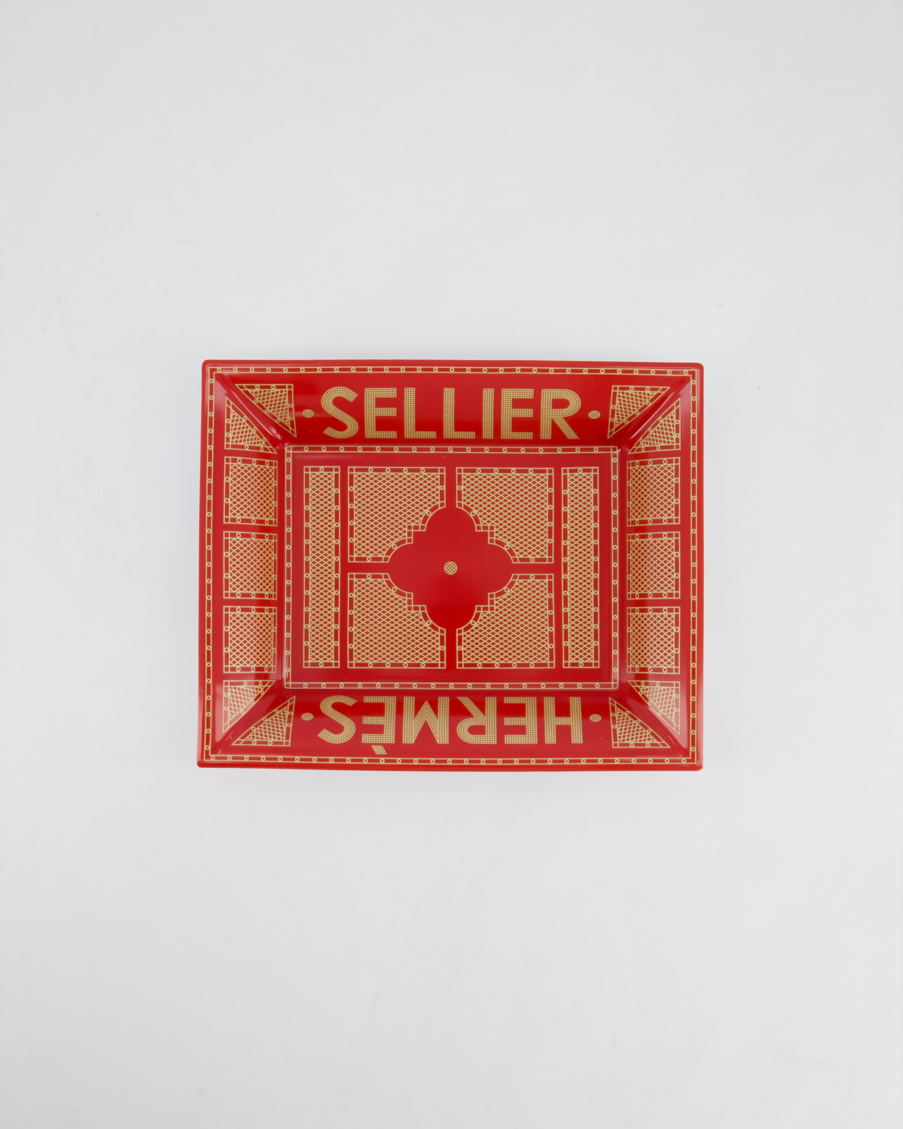 Hermès Rouge Sellier Porcelain Change Tray RRP 660£