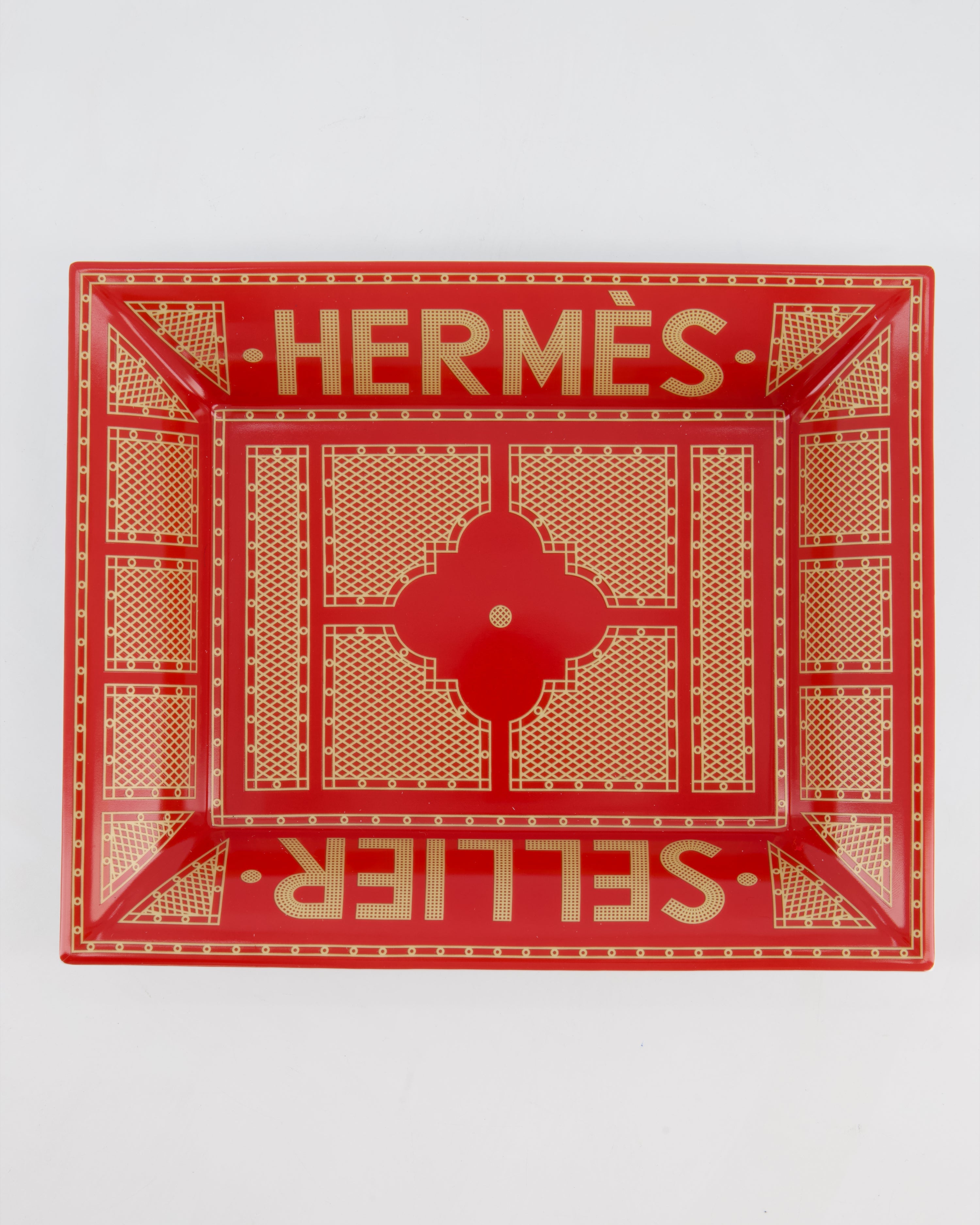 Hermès Rouge Sellier Porcelain Change Tray RRP 660£
