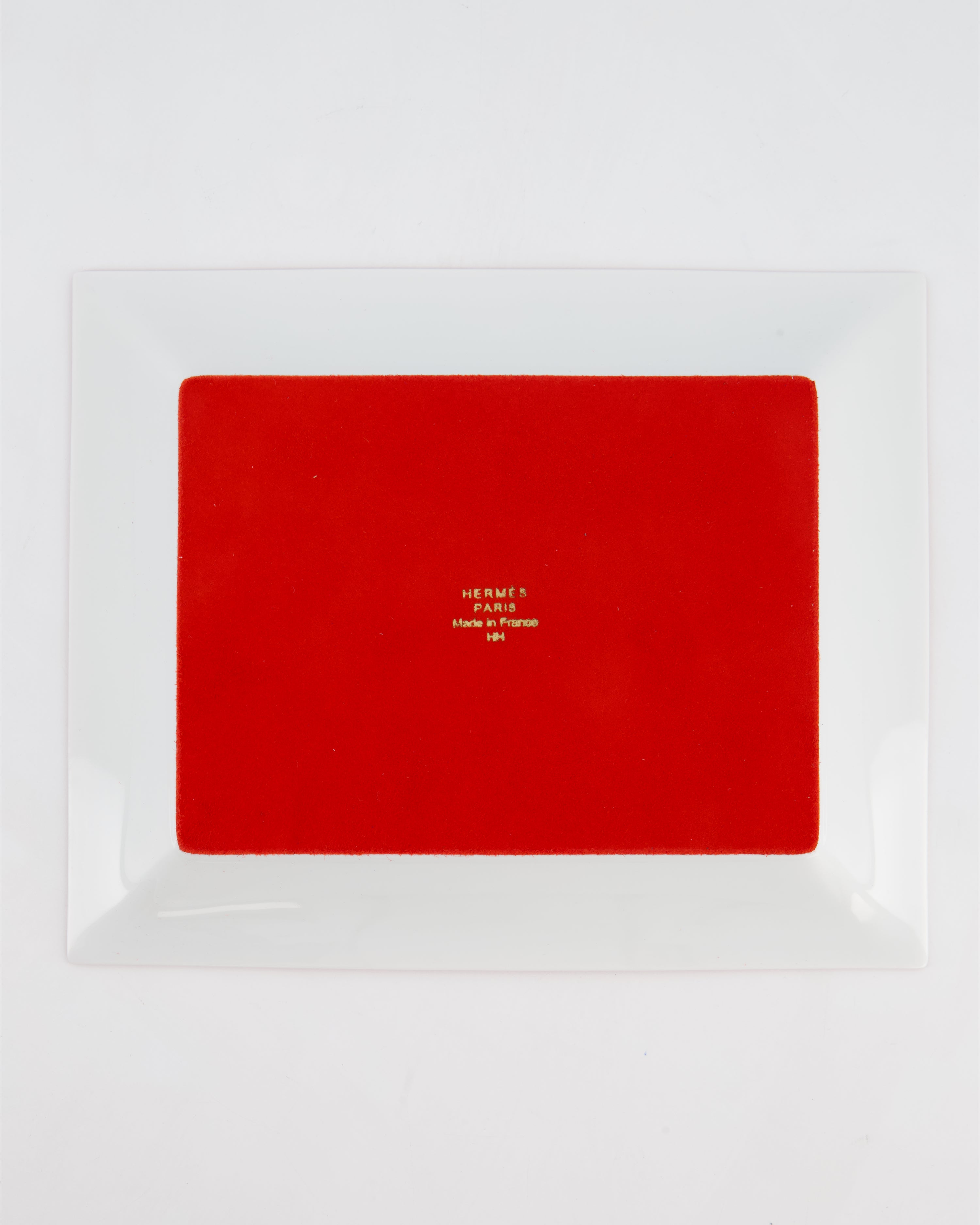Hermès Rouge Sellier Porcelain Change Tray RRP 660£