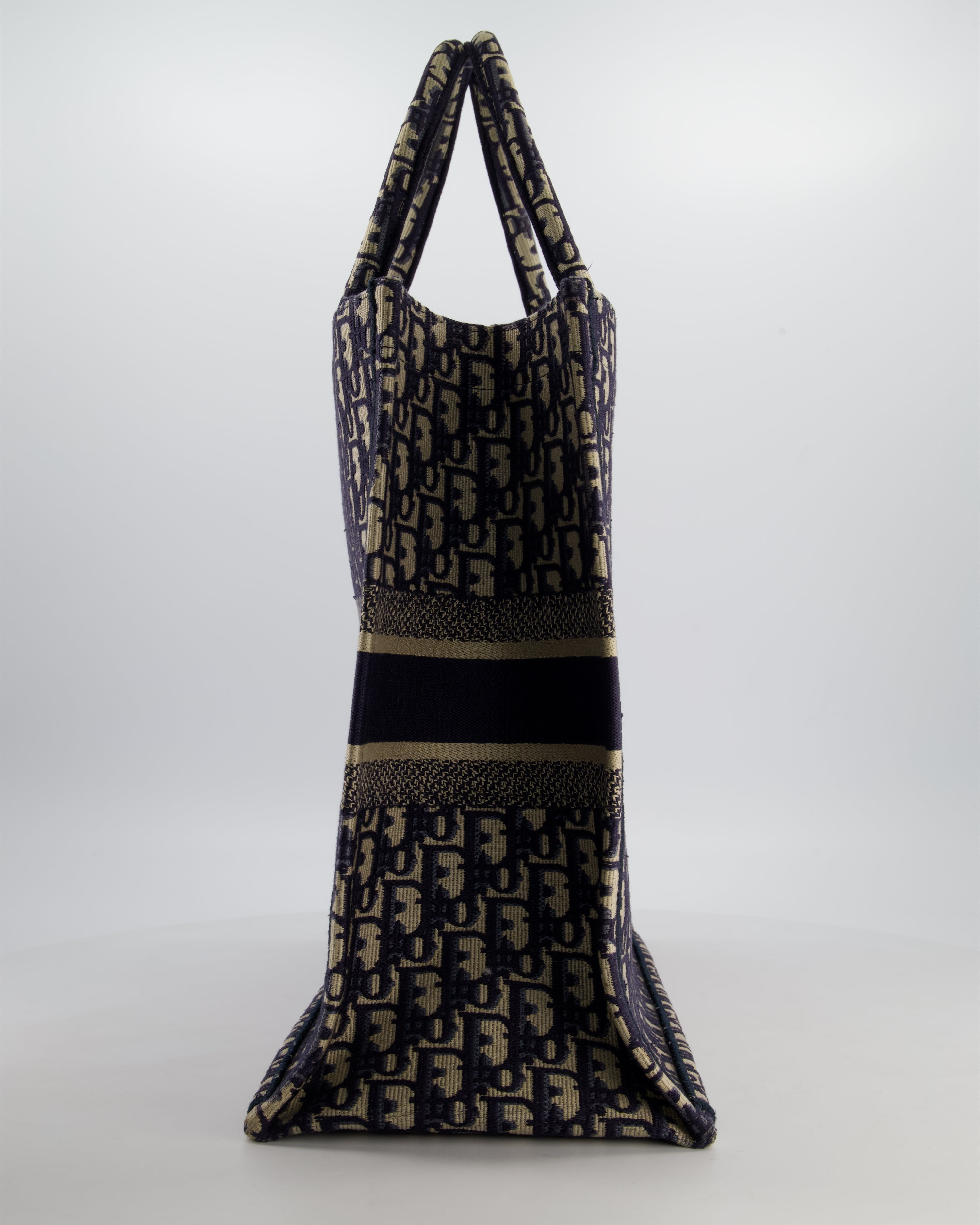 Christian Dior Blue and Ecru Oblique Large Dior Book Tote Bag RRP £2550