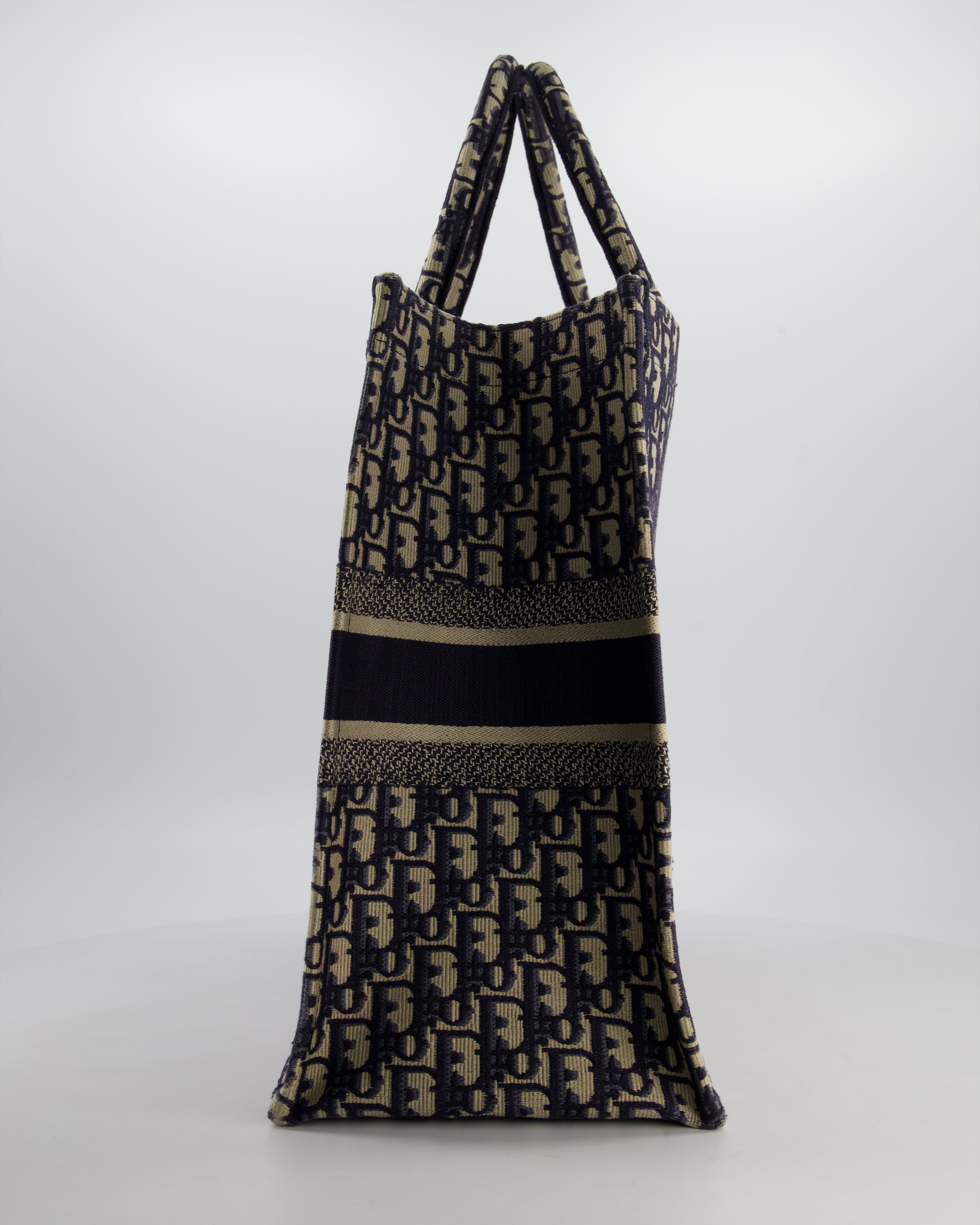 Christian Dior Blue and Ecru Oblique Large Dior Book Tote Bag RRP £2550