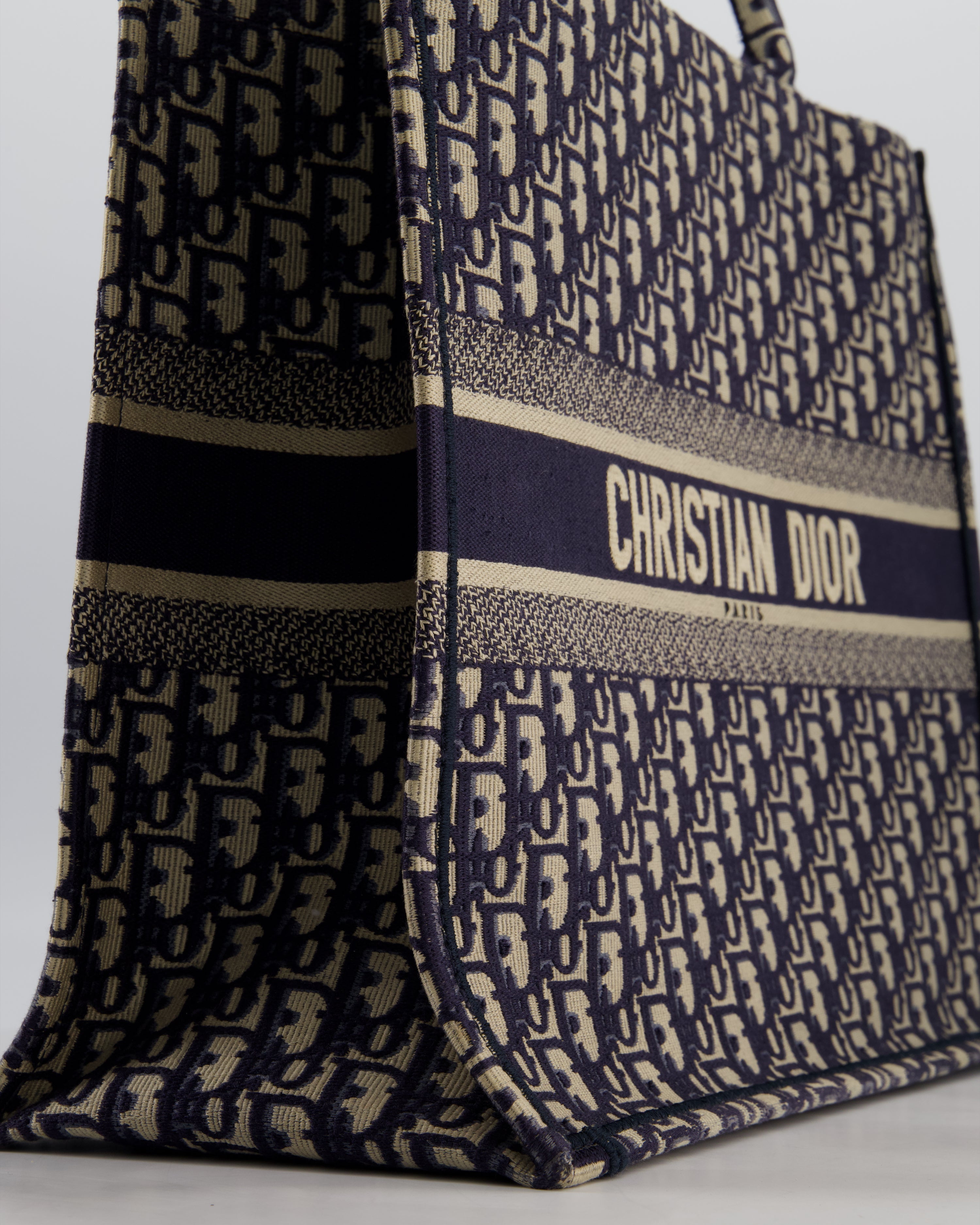 Christian Dior Blue and Ecru Oblique Large Dior Book Tote Bag RRP £2550