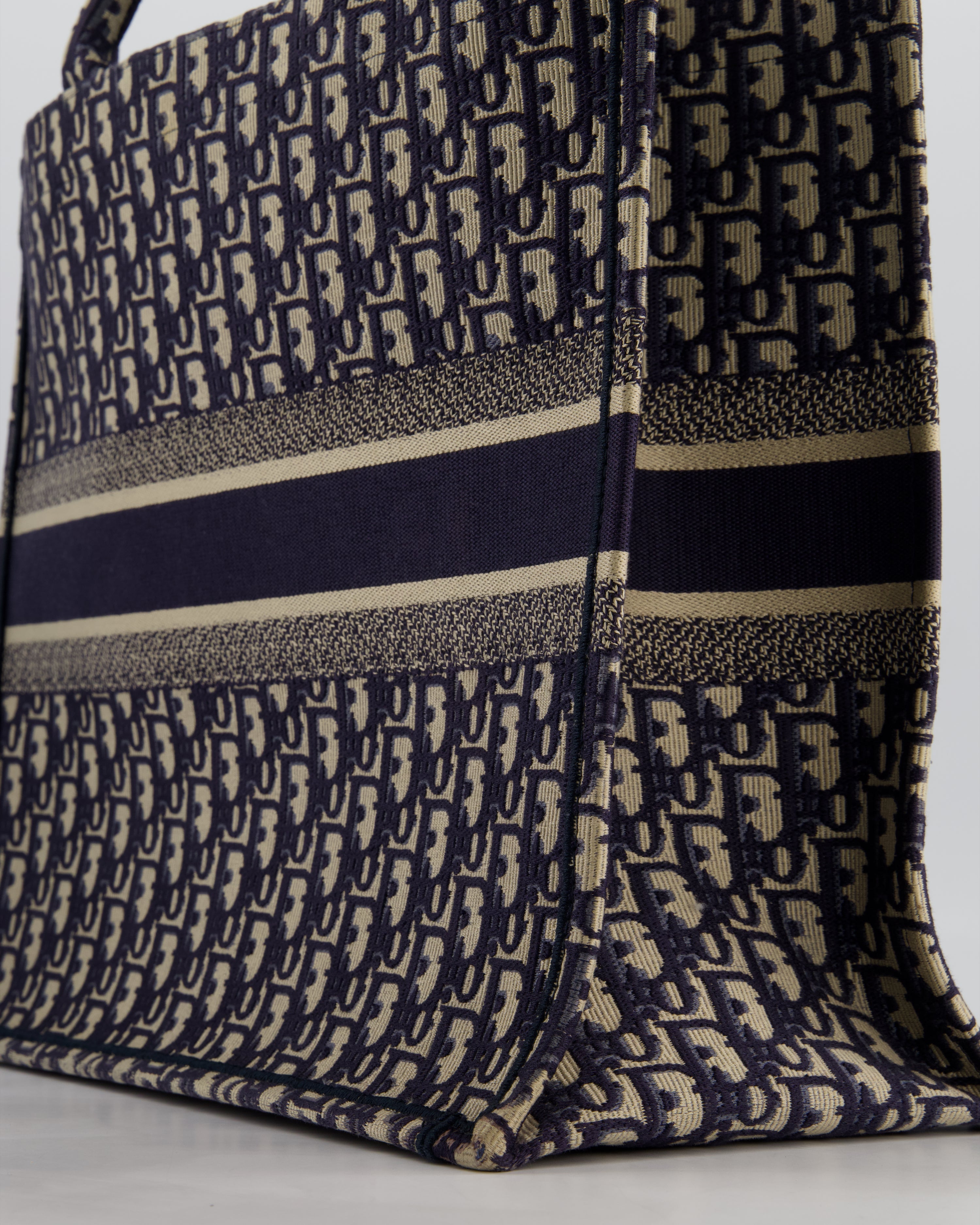 Christian Dior Blue and Ecru Oblique Large Dior Book Tote Bag RRP £2550