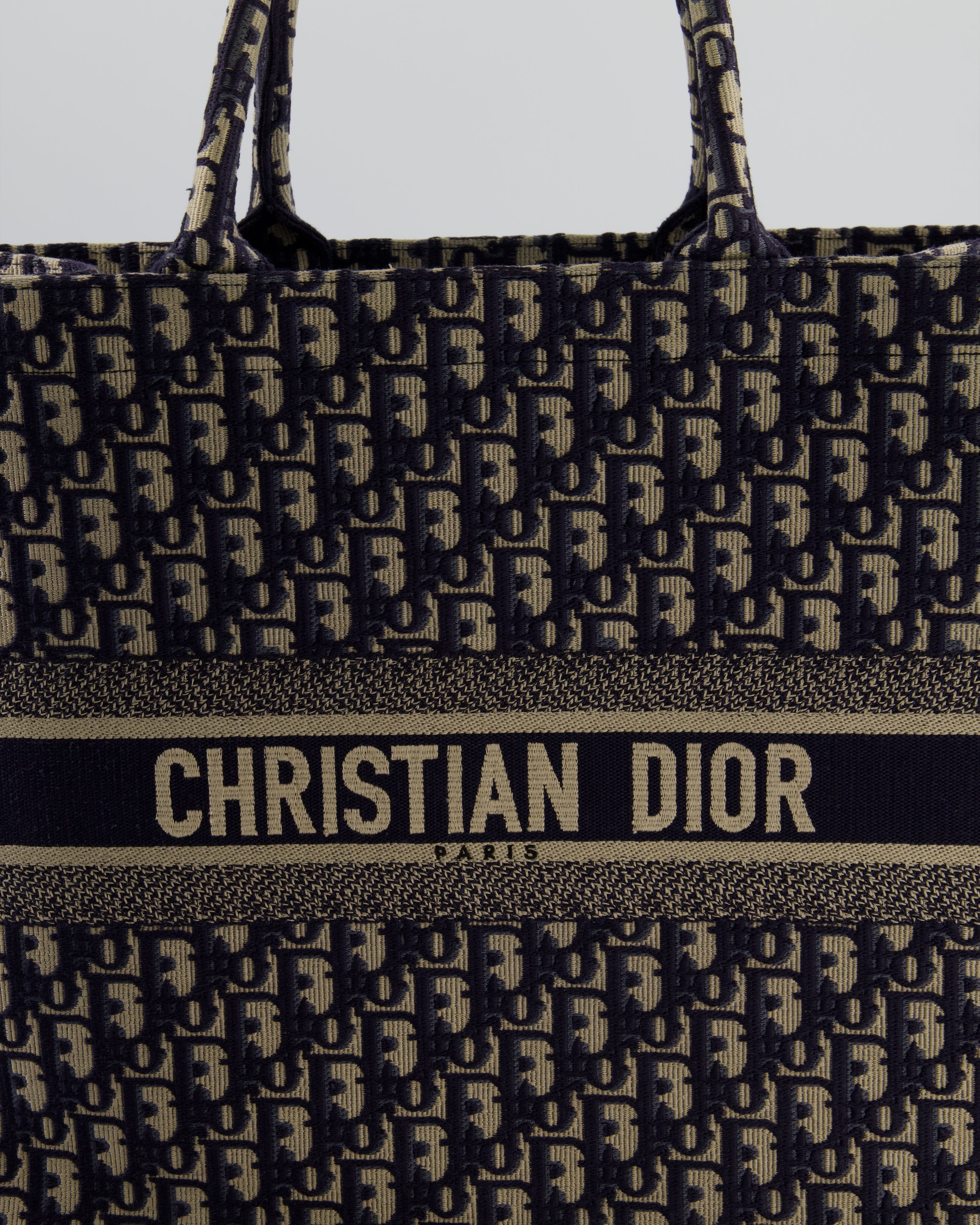 Christian Dior Blue and Ecru Oblique Large Dior Book Tote Bag RRP £2550