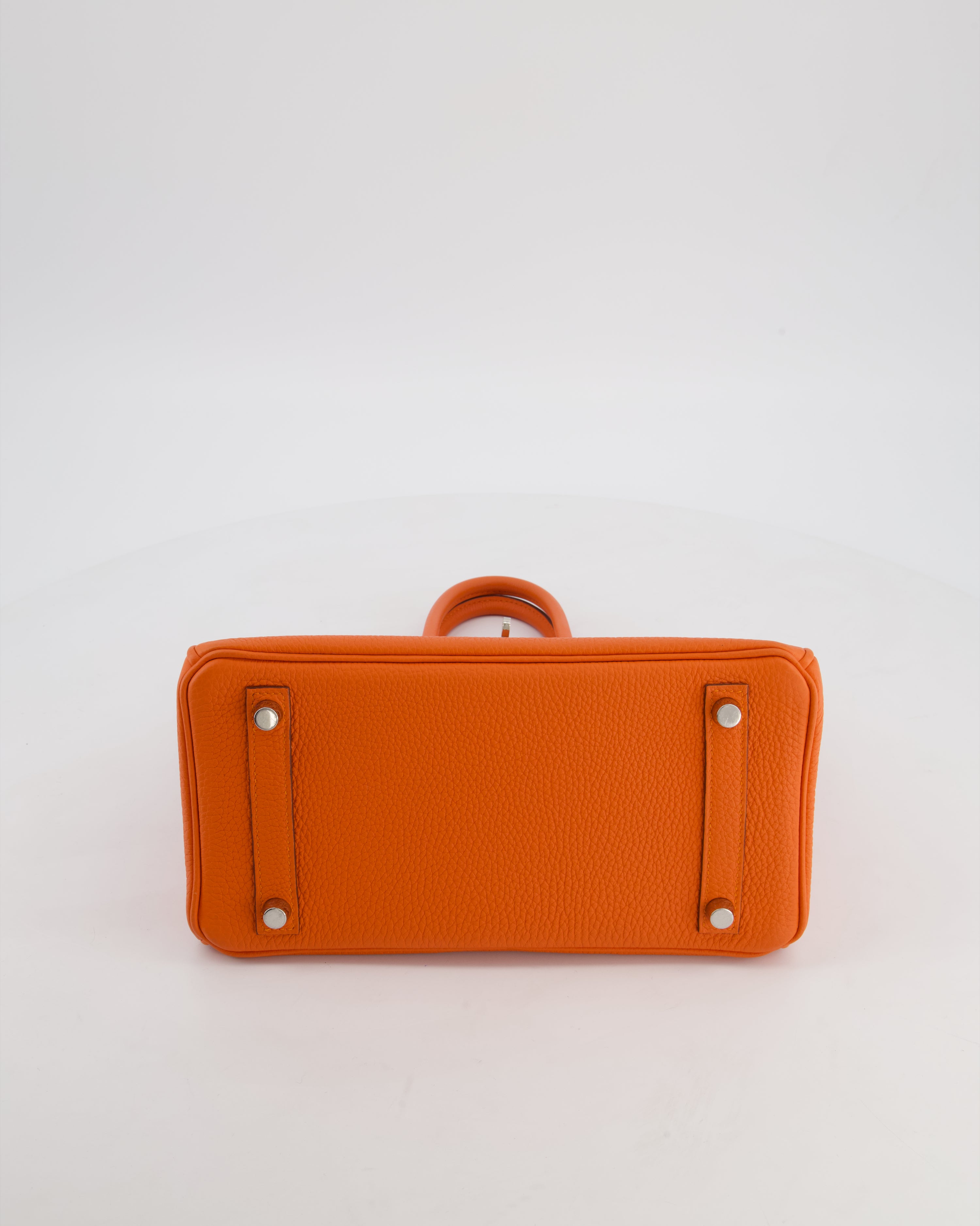 Hermès Birkin 25 Retourne Bag in Feu Togo Leather with Palladium Hardware