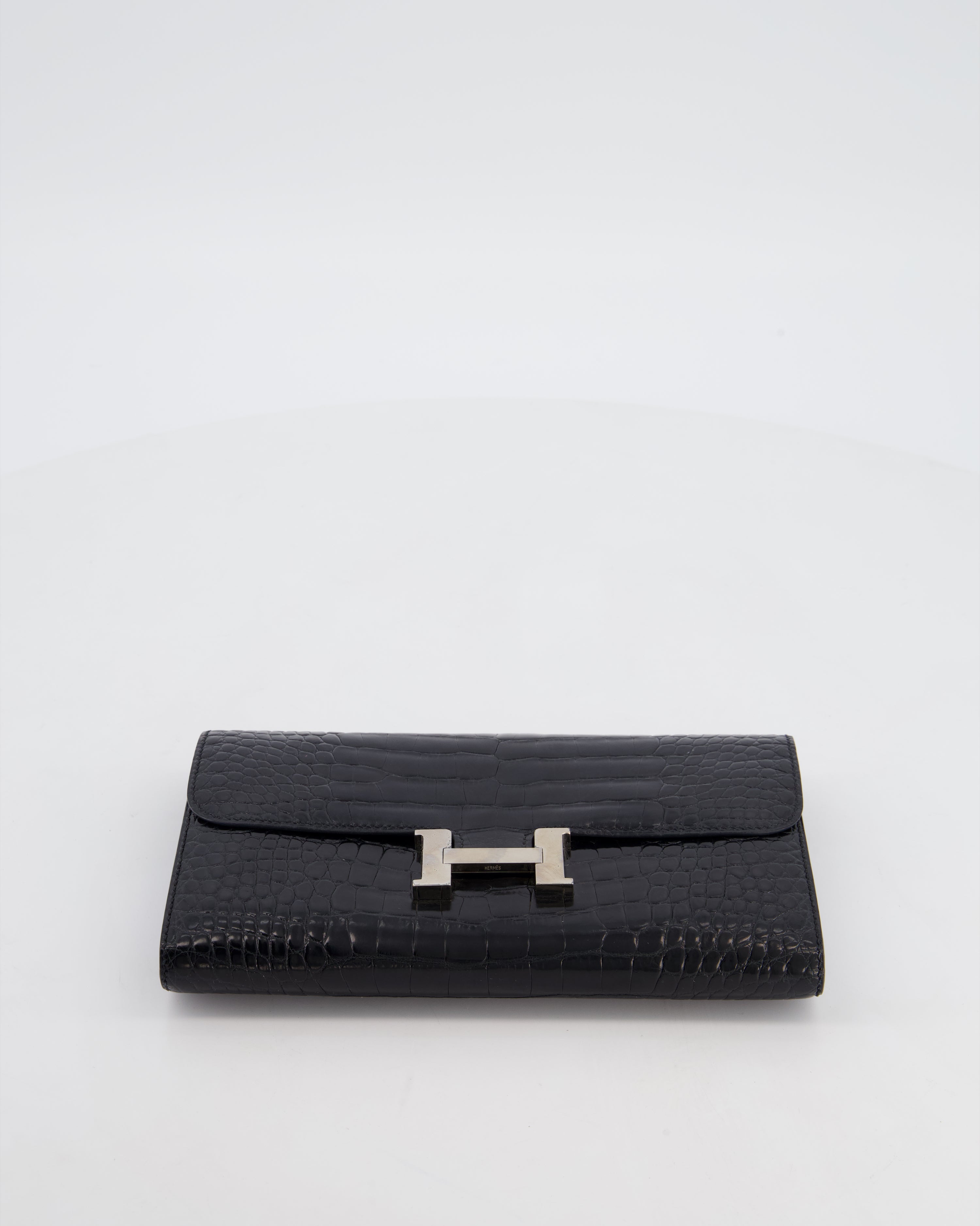 Hermès Constance Wallet in Noir Alligator with Palladium Hardware