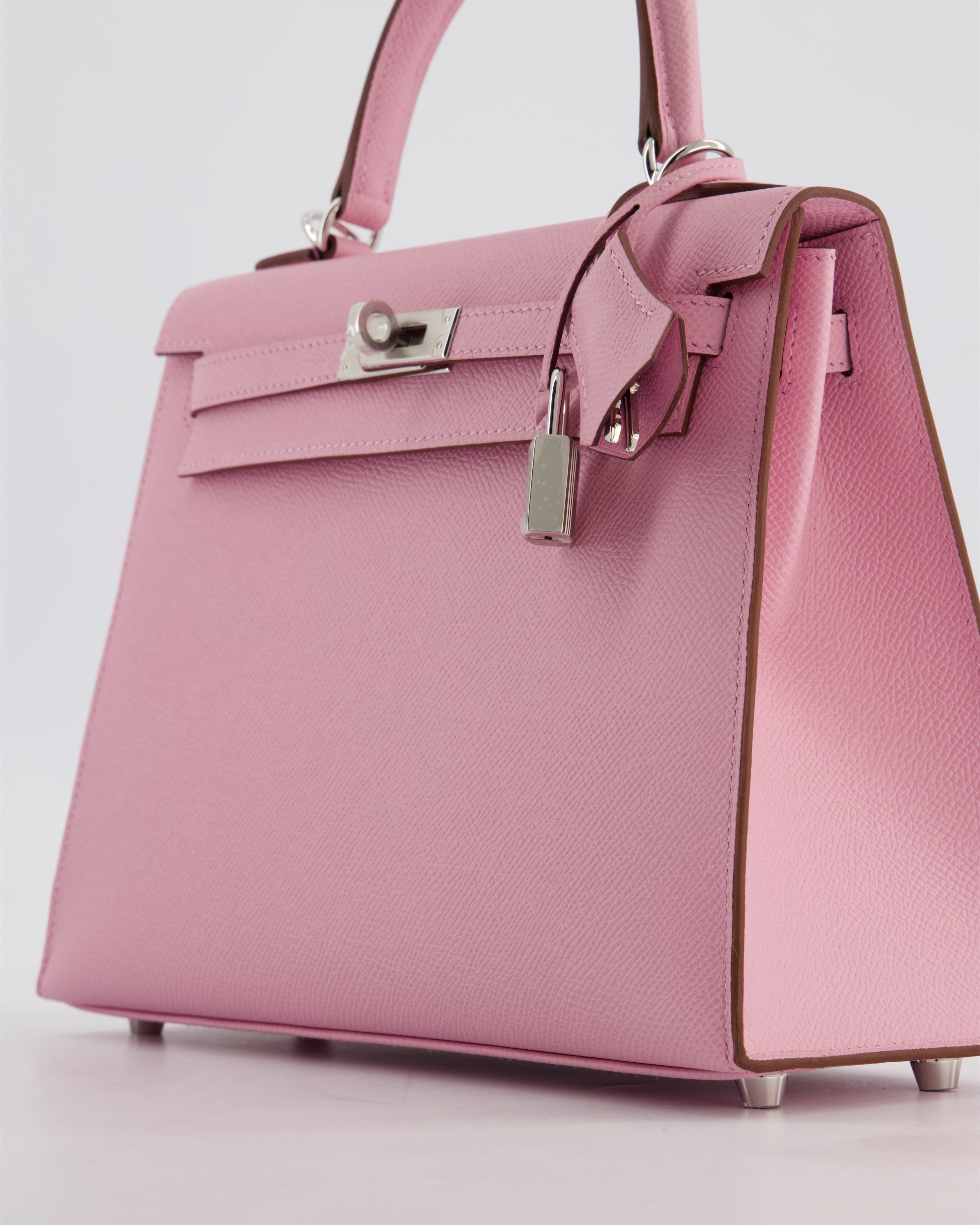 *SUPER HOT & RARE* Hermès Kelly 25 Sellier Bag in Mauve Sylvestre Epsom Leather with Palladium Hardware