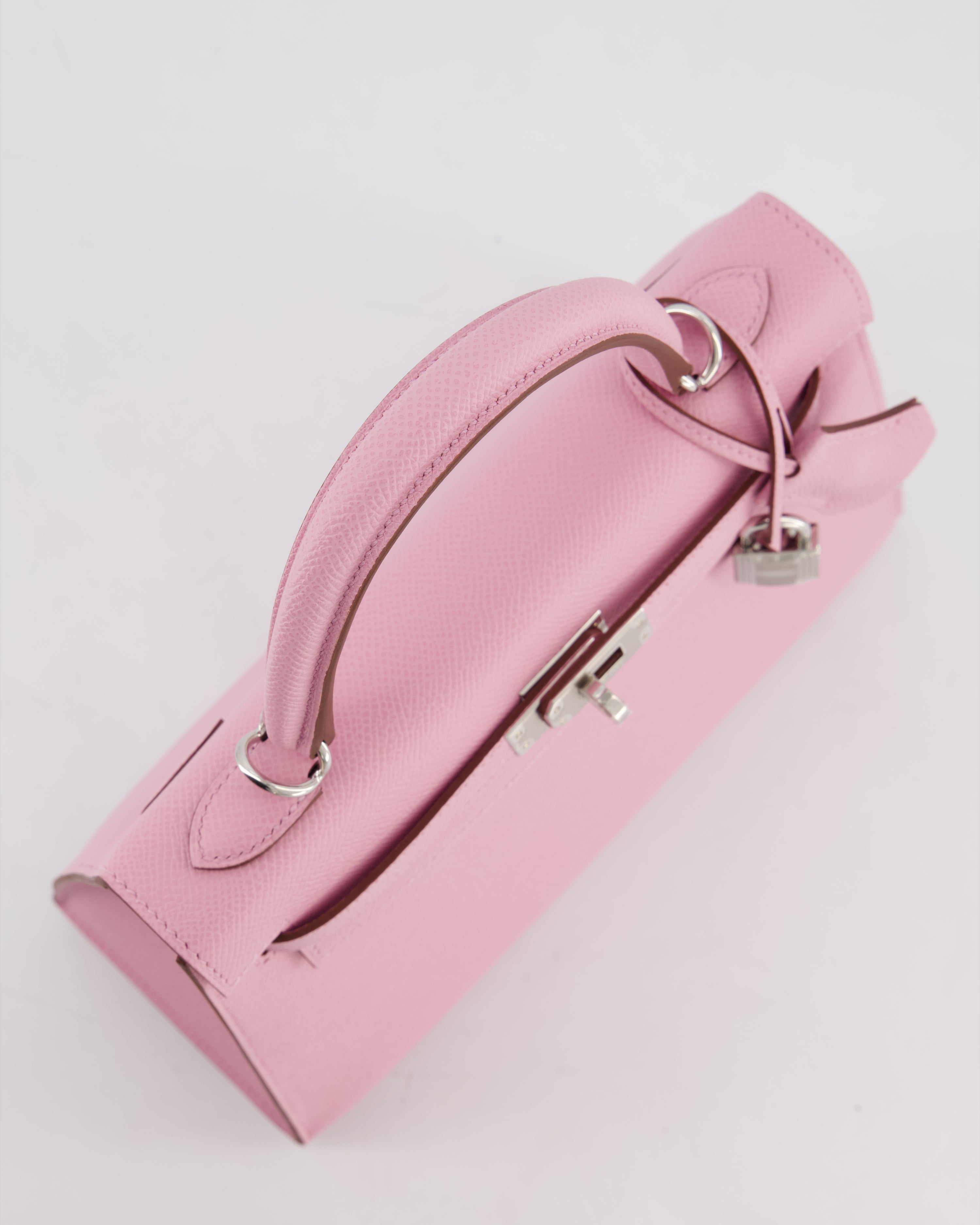 *SUPER HOT & RARE* Hermès Kelly 25 Sellier Bag in Mauve Sylvestre Epsom Leather with Palladium Hardware