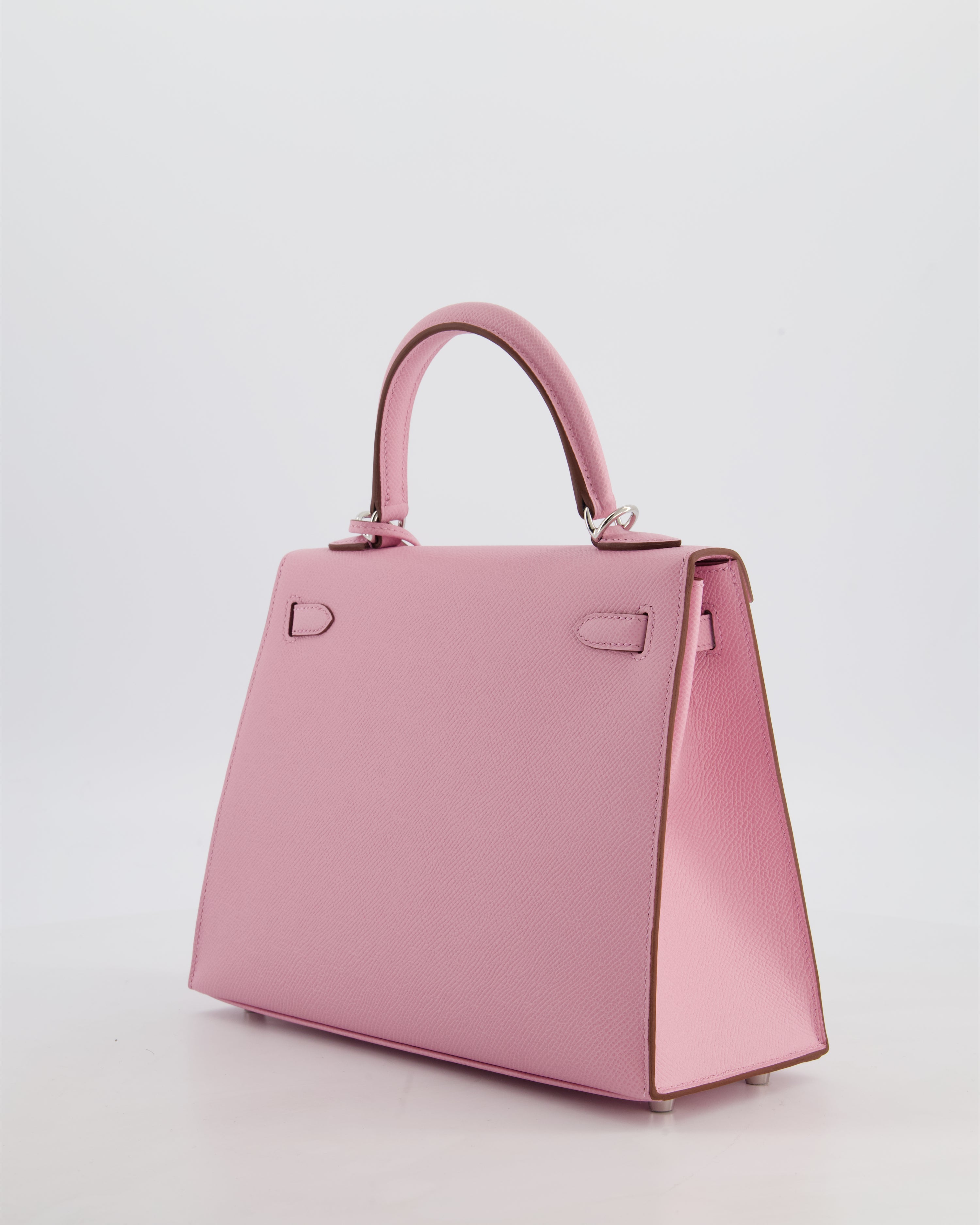 *SUPER HOT & RARE* Hermès Kelly 25 Sellier Bag in Mauve Sylvestre Epsom Leather with Palladium Hardware