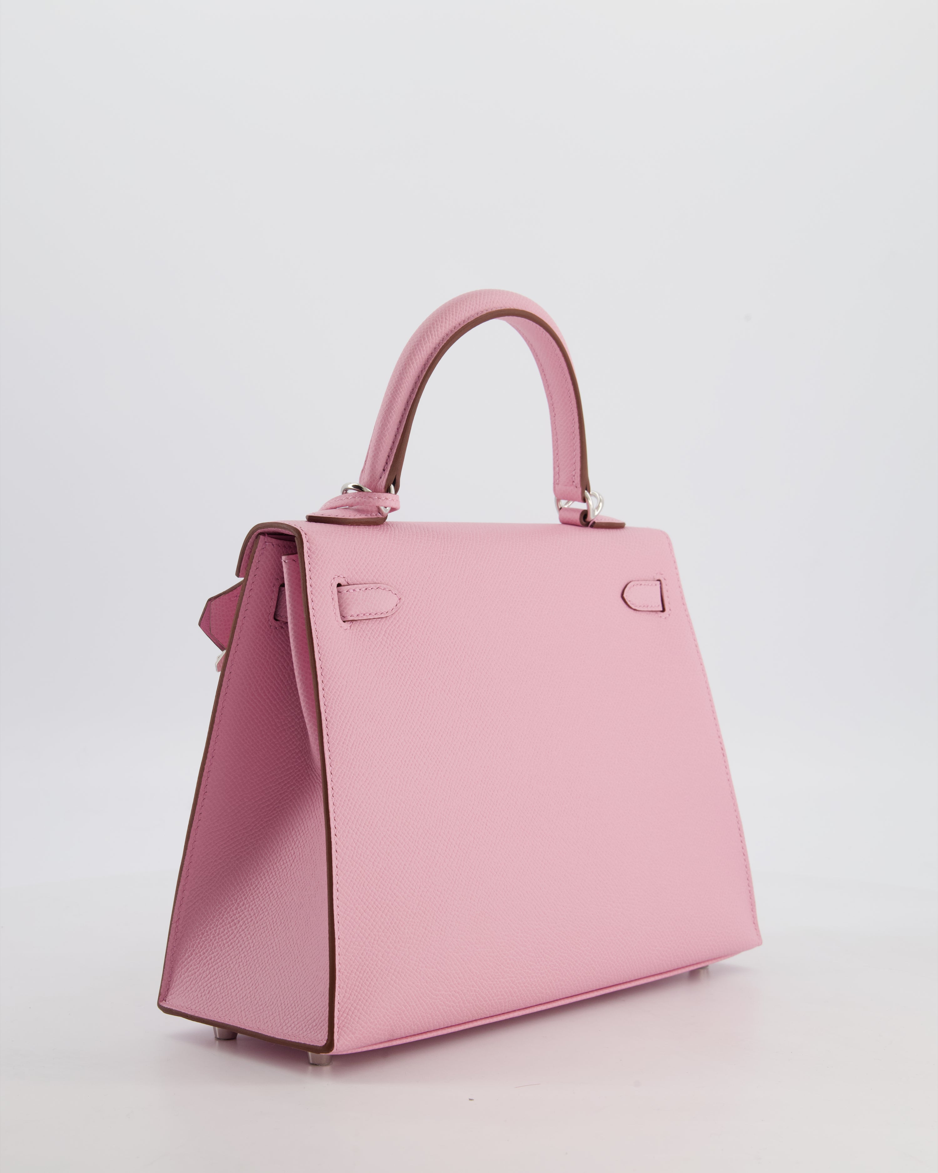 *SUPER HOT & RARE* Hermès Kelly 25 Sellier Bag in Mauve Sylvestre Epsom Leather with Palladium Hardware