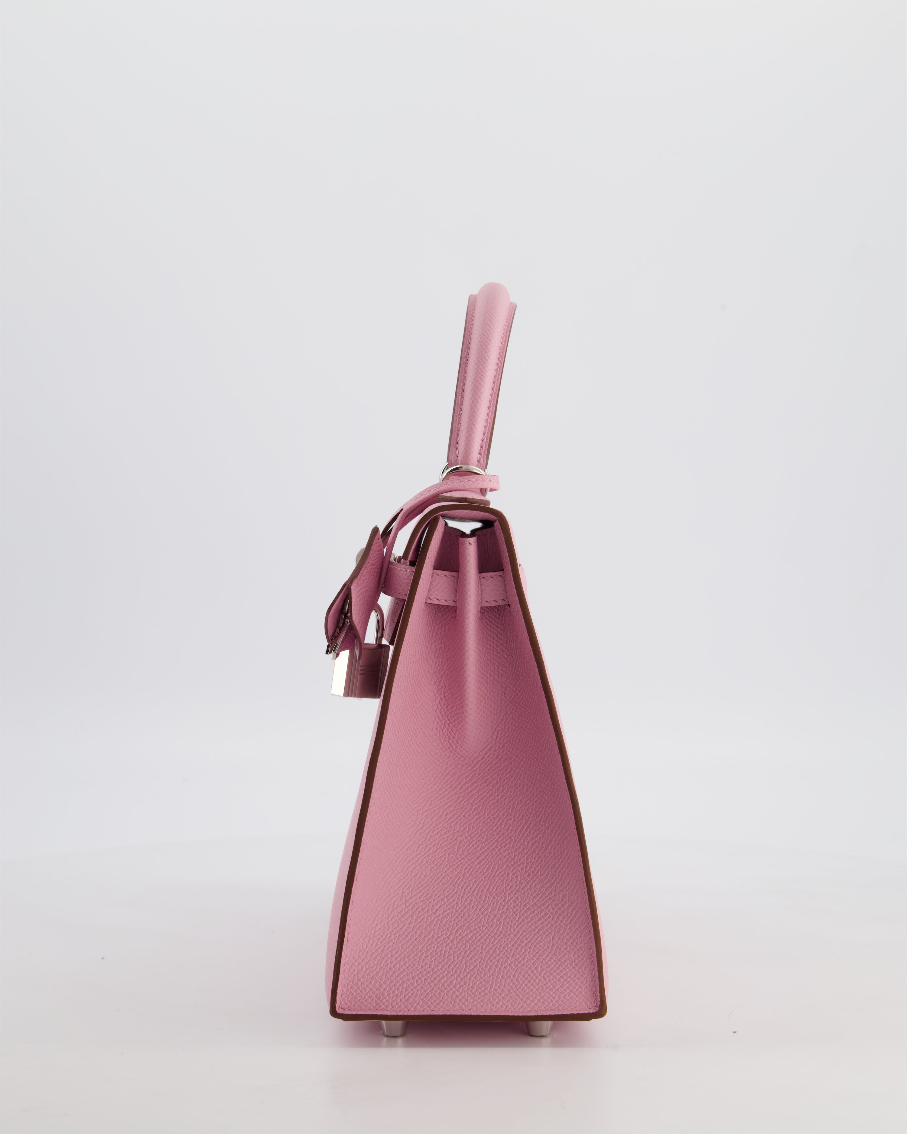 *SUPER HOT & RARE* Hermès Kelly 25 Sellier Bag in Mauve Sylvestre Epsom Leather with Palladium Hardware