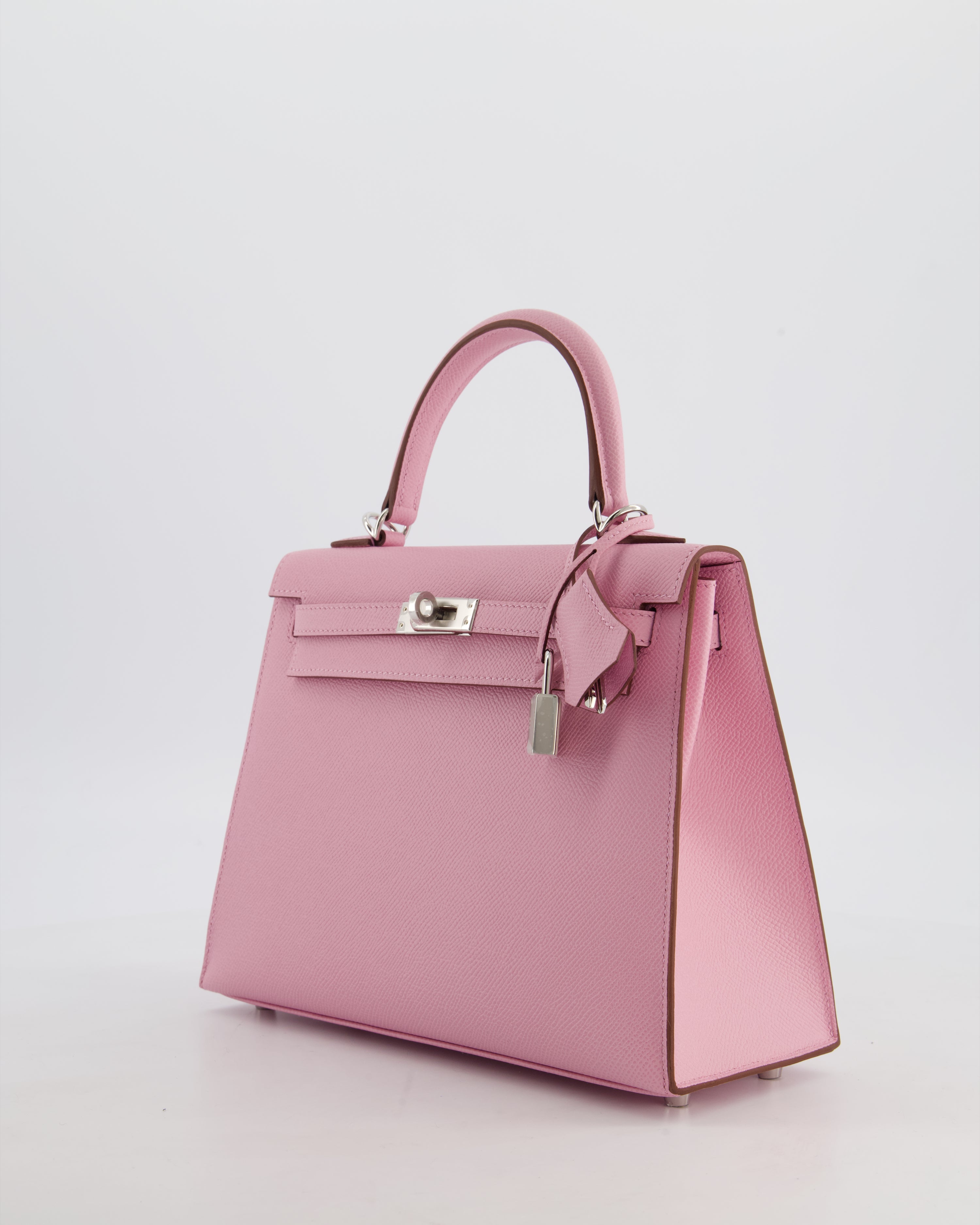 *SUPER HOT & RARE* Hermès Kelly 25 Sellier Bag in Mauve Sylvestre Epsom Leather with Palladium Hardware
