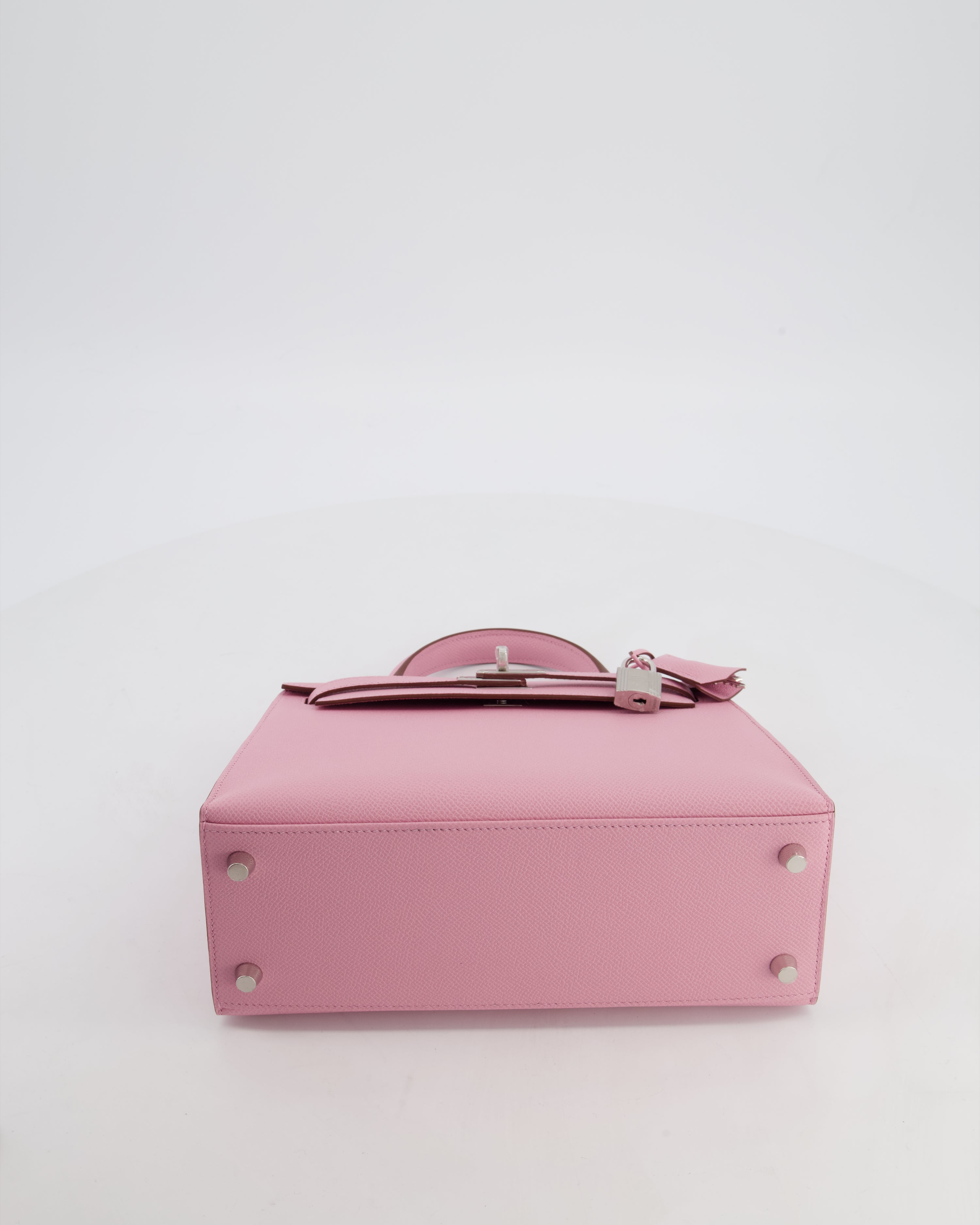 *SUPER HOT & RARE* Hermès Kelly 25 Sellier Bag in Mauve Sylvestre Epsom Leather with Palladium Hardware