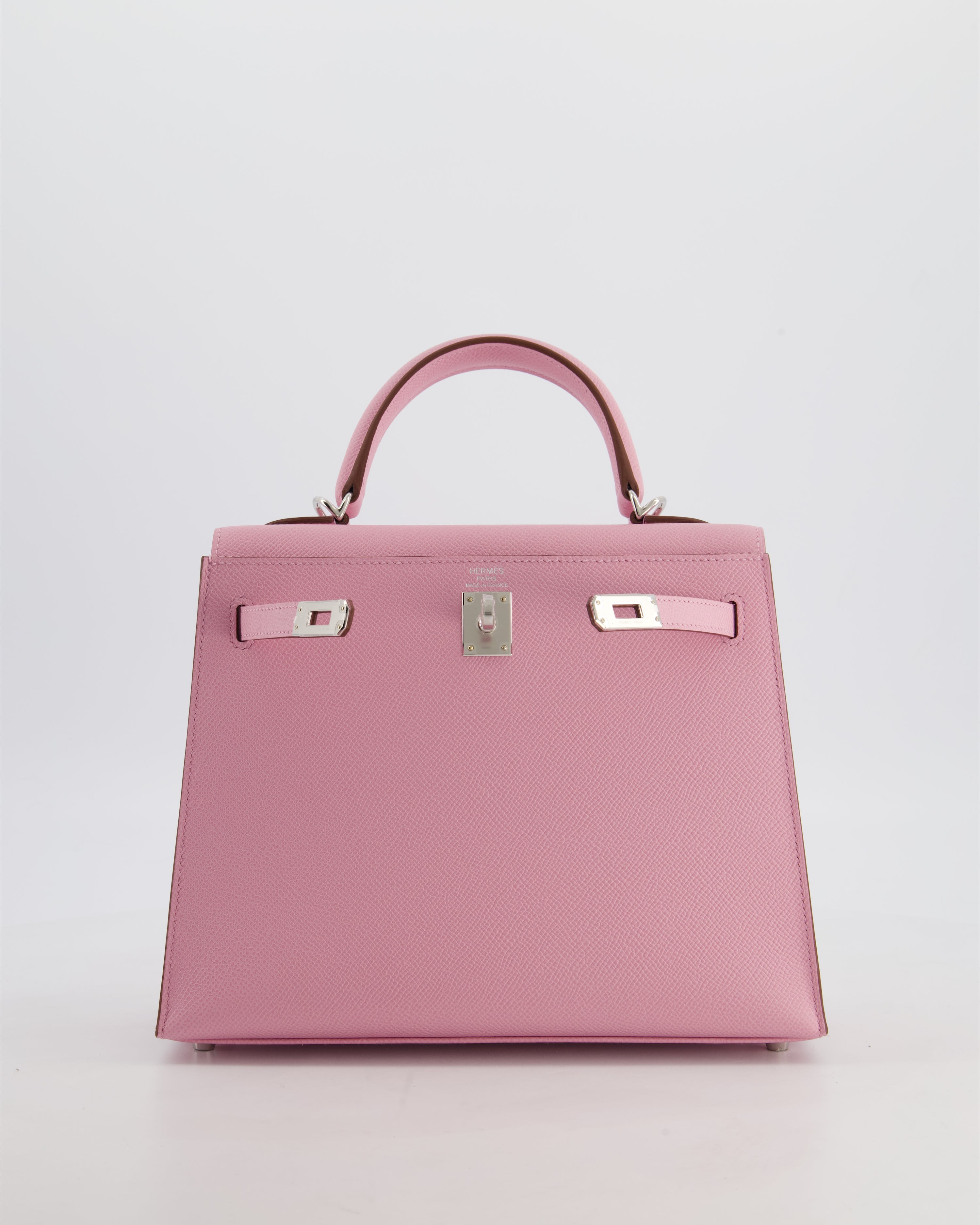 *SUPER HOT & RARE* Hermès Kelly 25 Sellier Bag in Mauve Sylvestre Epsom Leather with Palladium Hardware