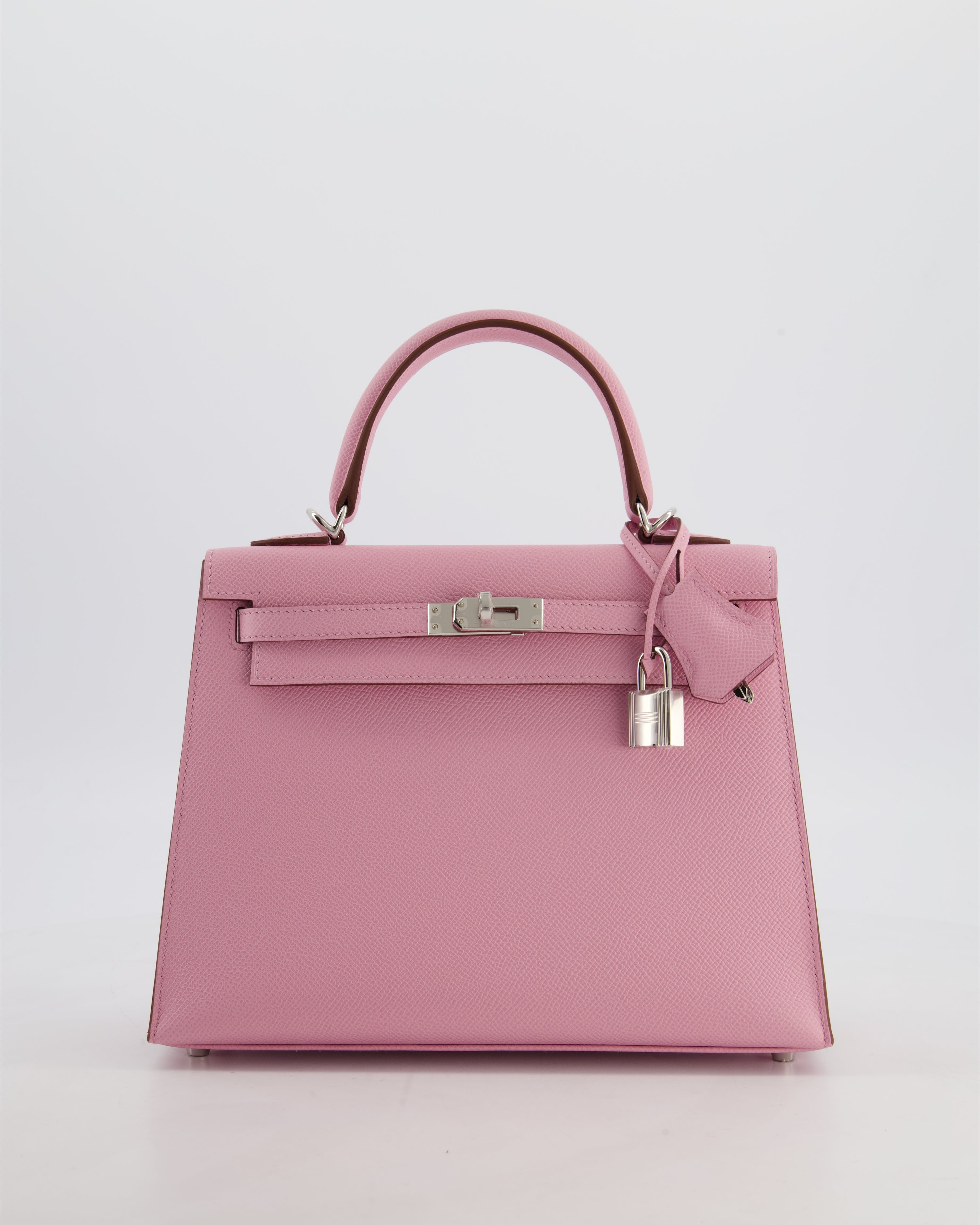 *SUPER HOT & RARE* Hermès Kelly 25 Sellier Bag in Mauve Sylvestre Epsom Leather with Palladium Hardware