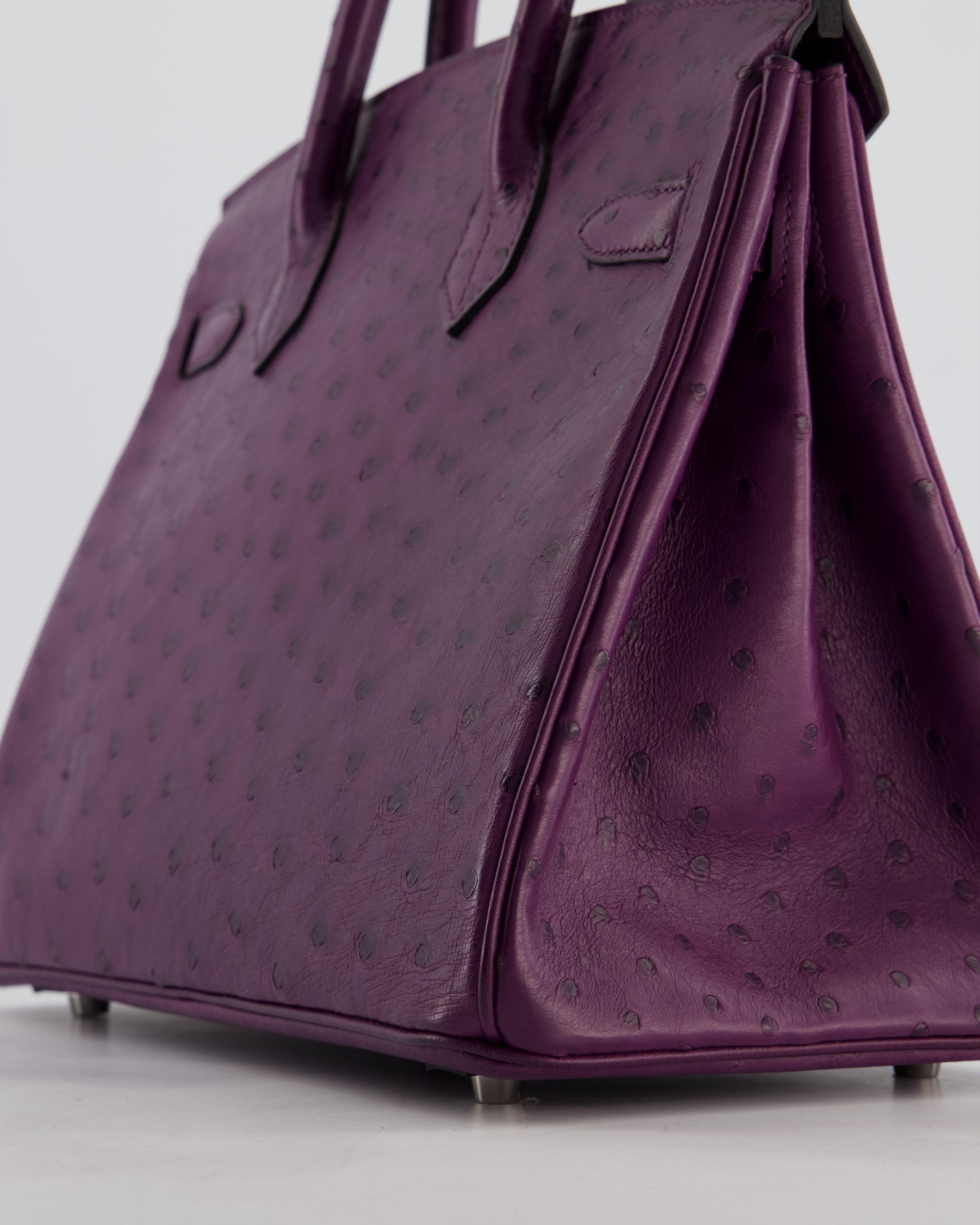 *HOT & RARE* Hermès Birkin 30 Retourne Bag in Violine Ostrich Leather with Palladium Hardware