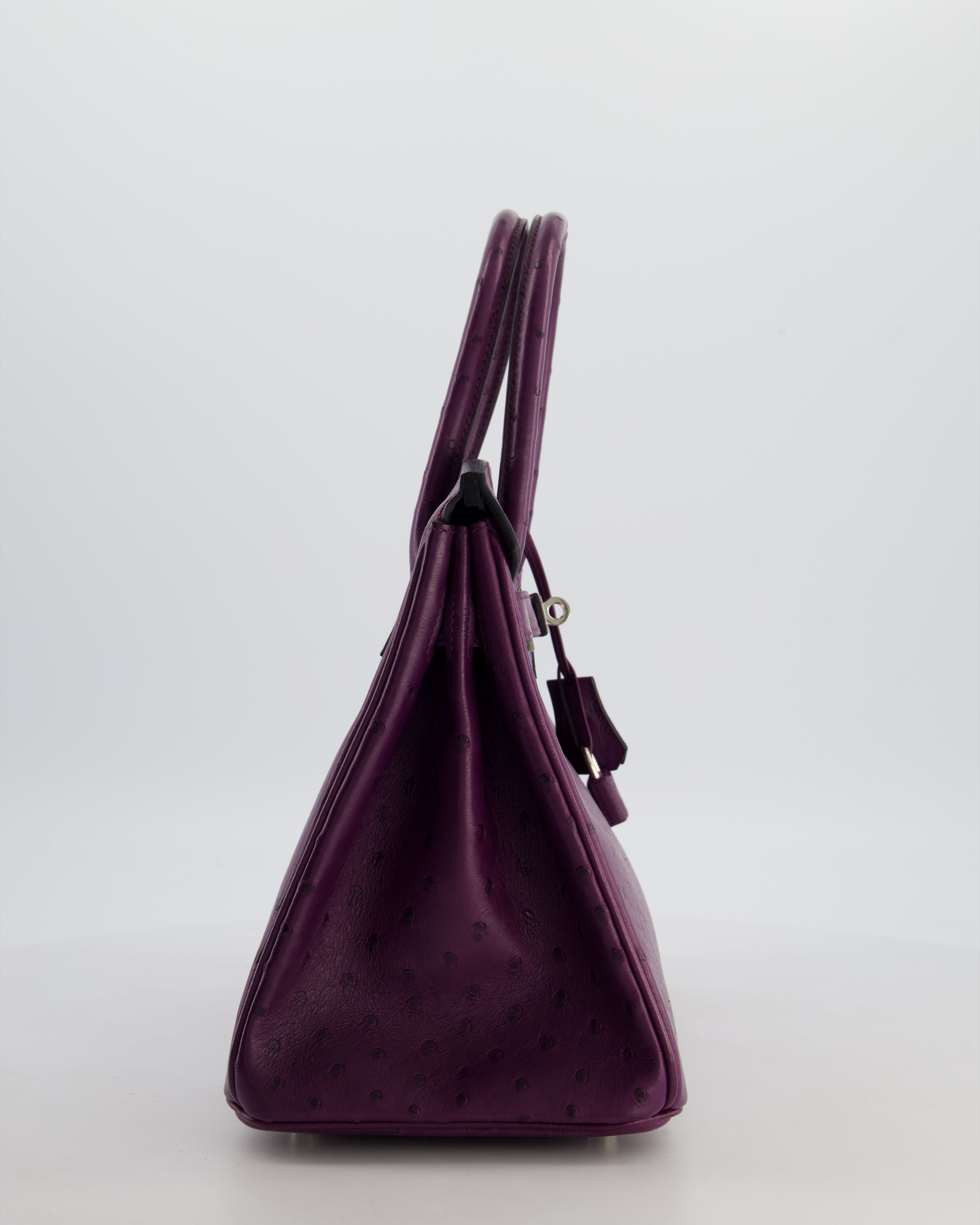 *HOT & RARE* Hermès Birkin 30 Retourne Bag in Violine Ostrich Leather with Palladium Hardware