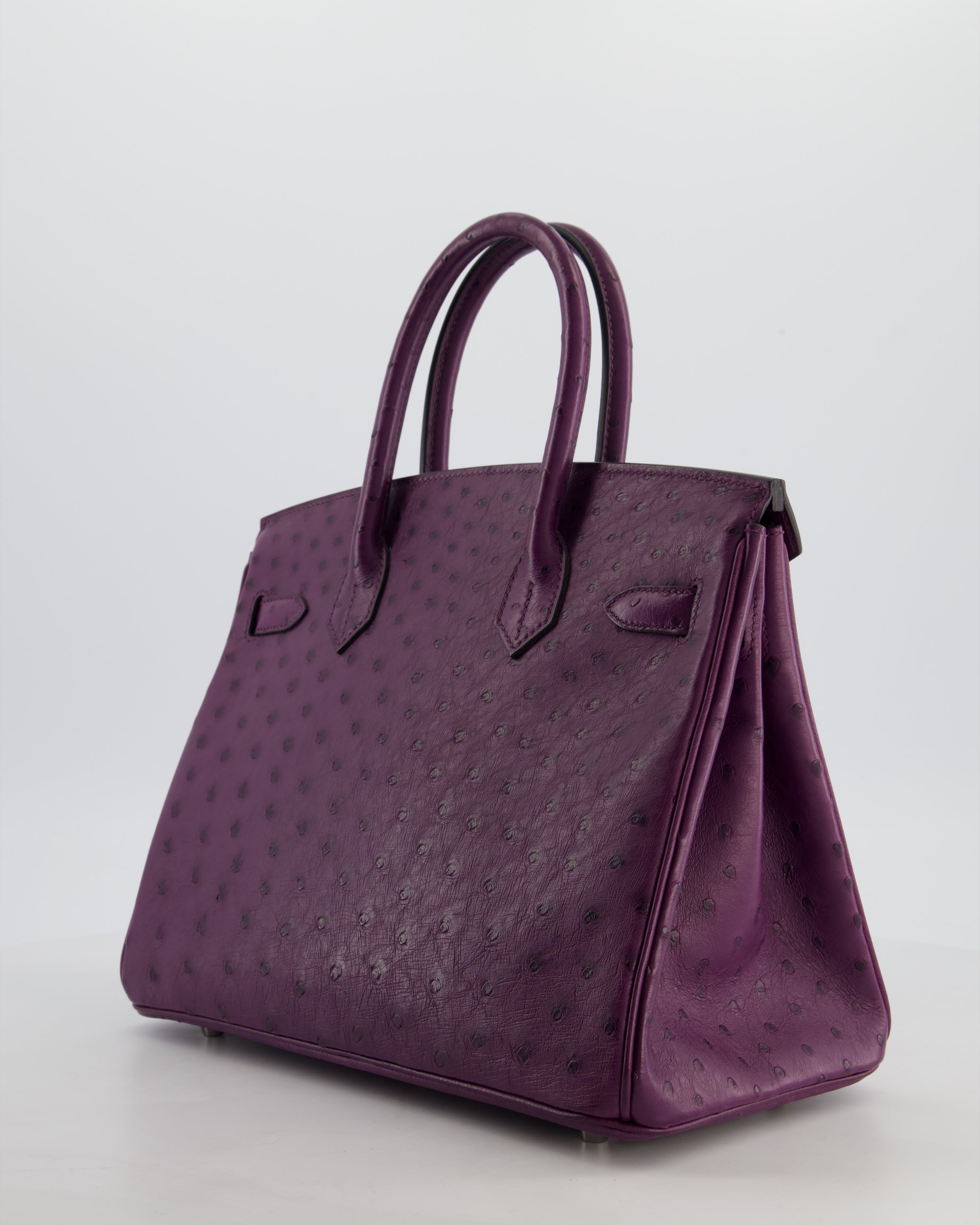 *HOT & RARE* Hermès Birkin 30 Retourne Bag in Violine Ostrich Leather with Palladium Hardware