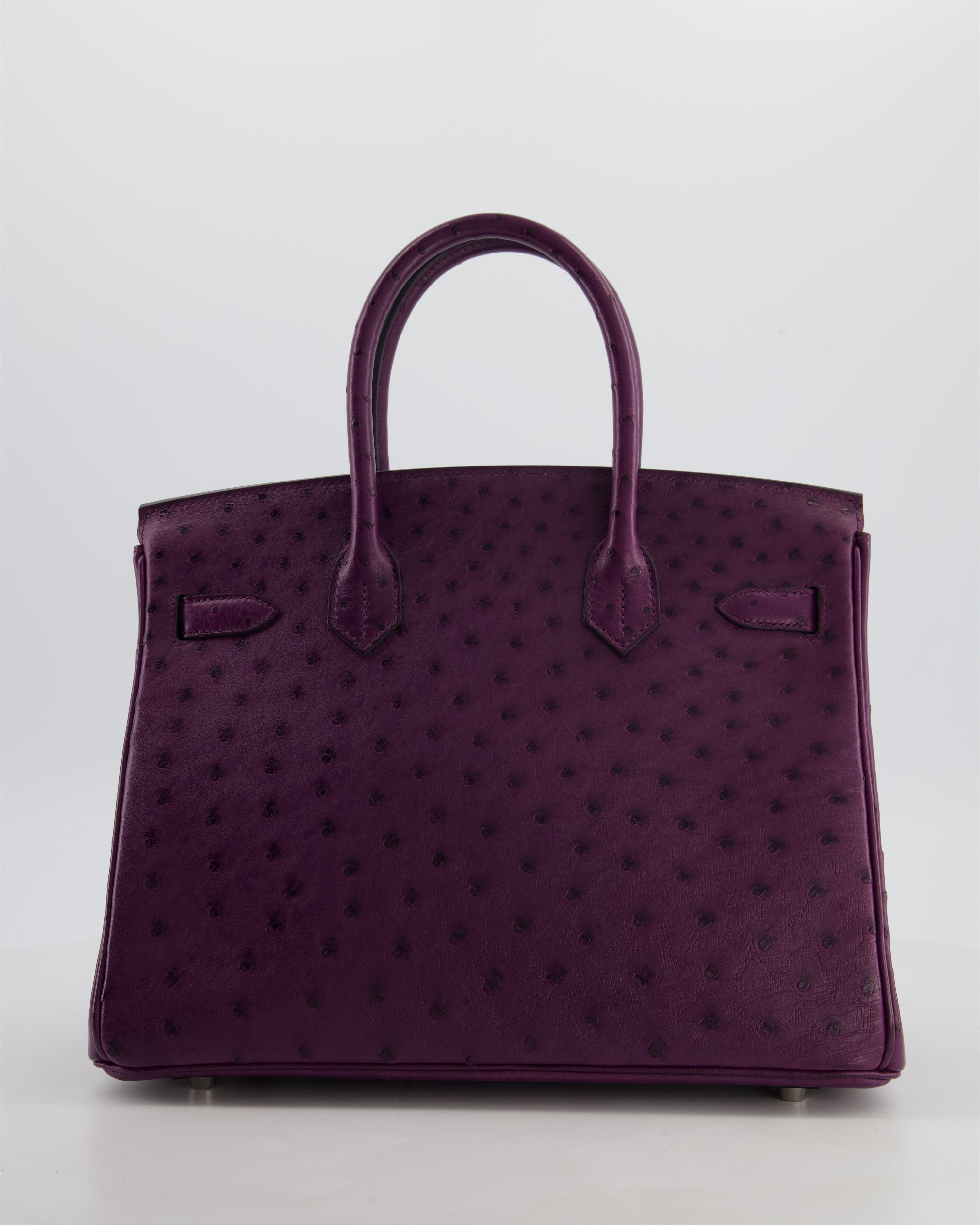 *HOT & RARE* Hermès Birkin 30 Retourne Bag in Violine Ostrich Leather with Palladium Hardware