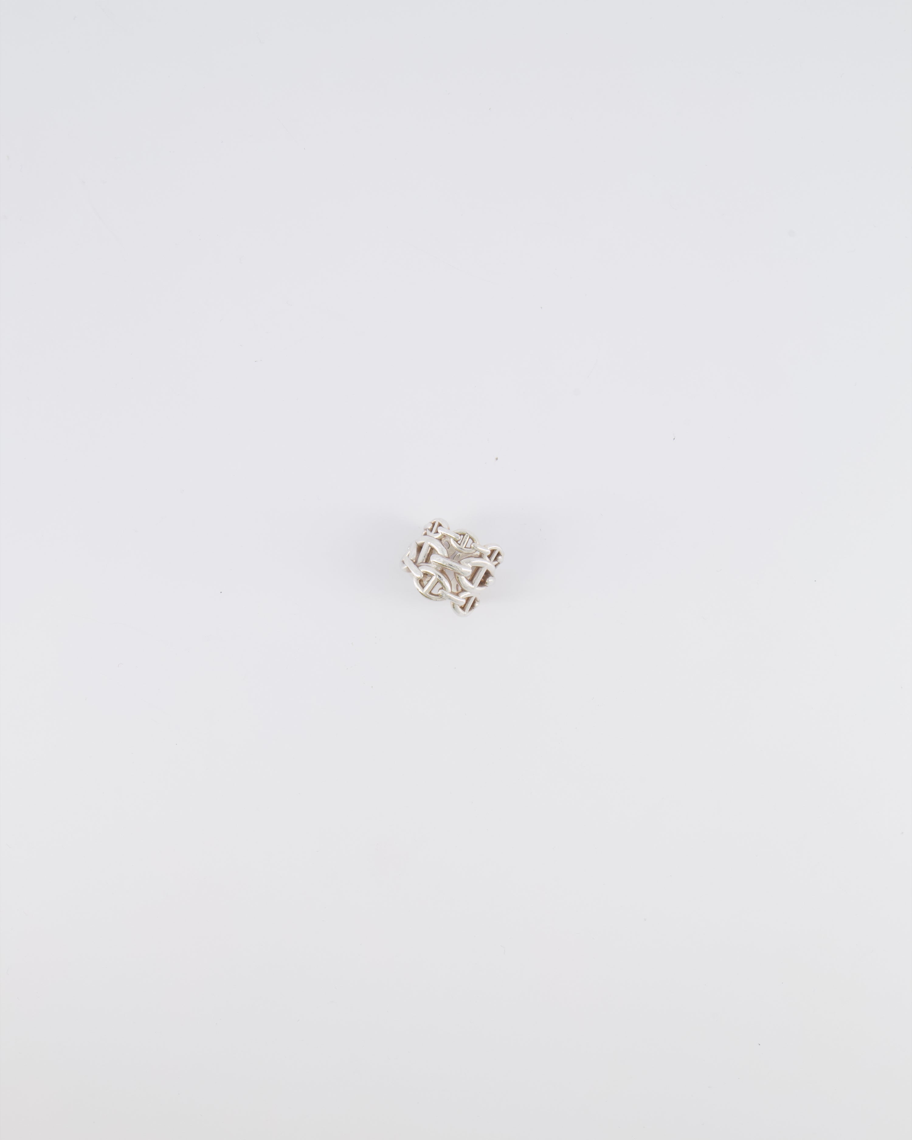 Hermès Large Chaine D'Ancre Enchainee Ring in Sterling Silver Size 50 RRP £890