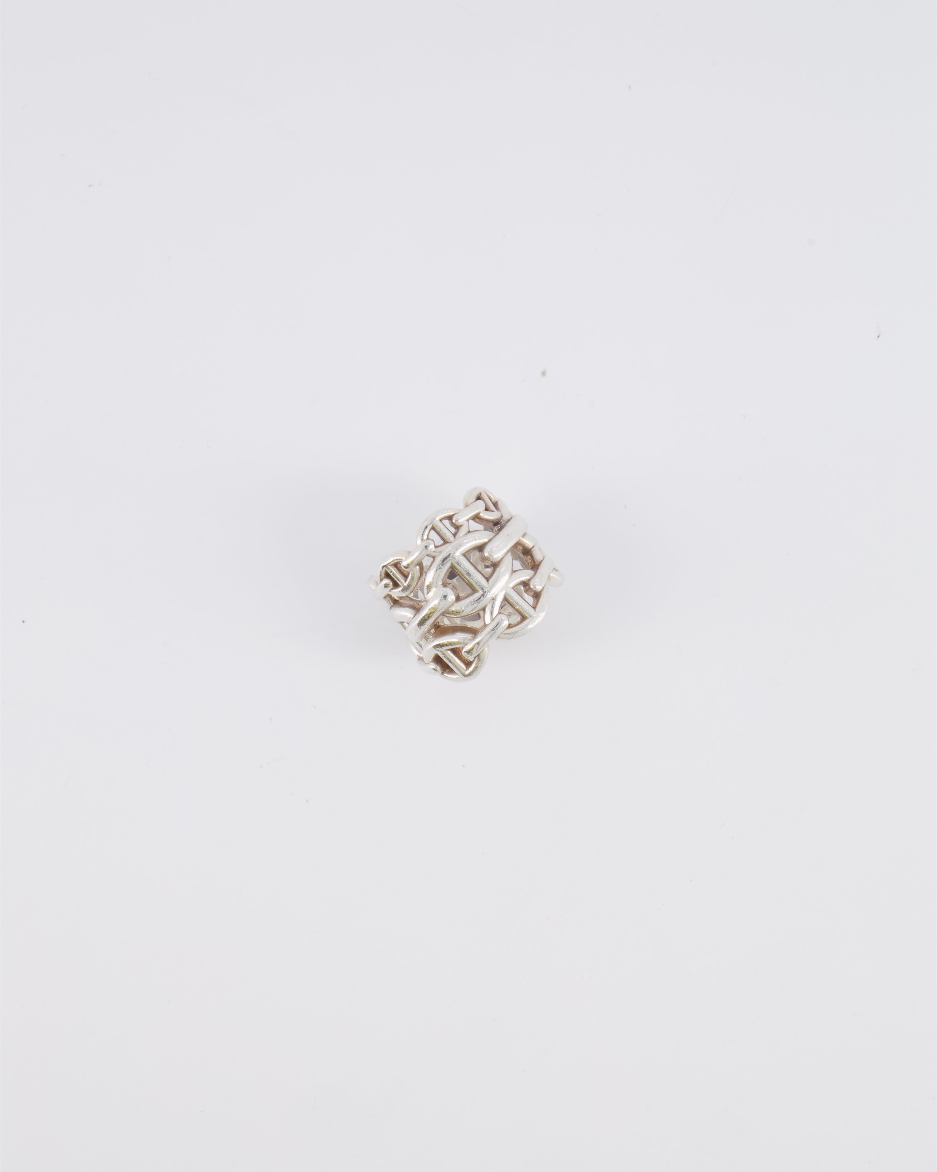 Hermès Large Chaine D'Ancre Enchainee Ring in Sterling Silver Size 50 RRP £890