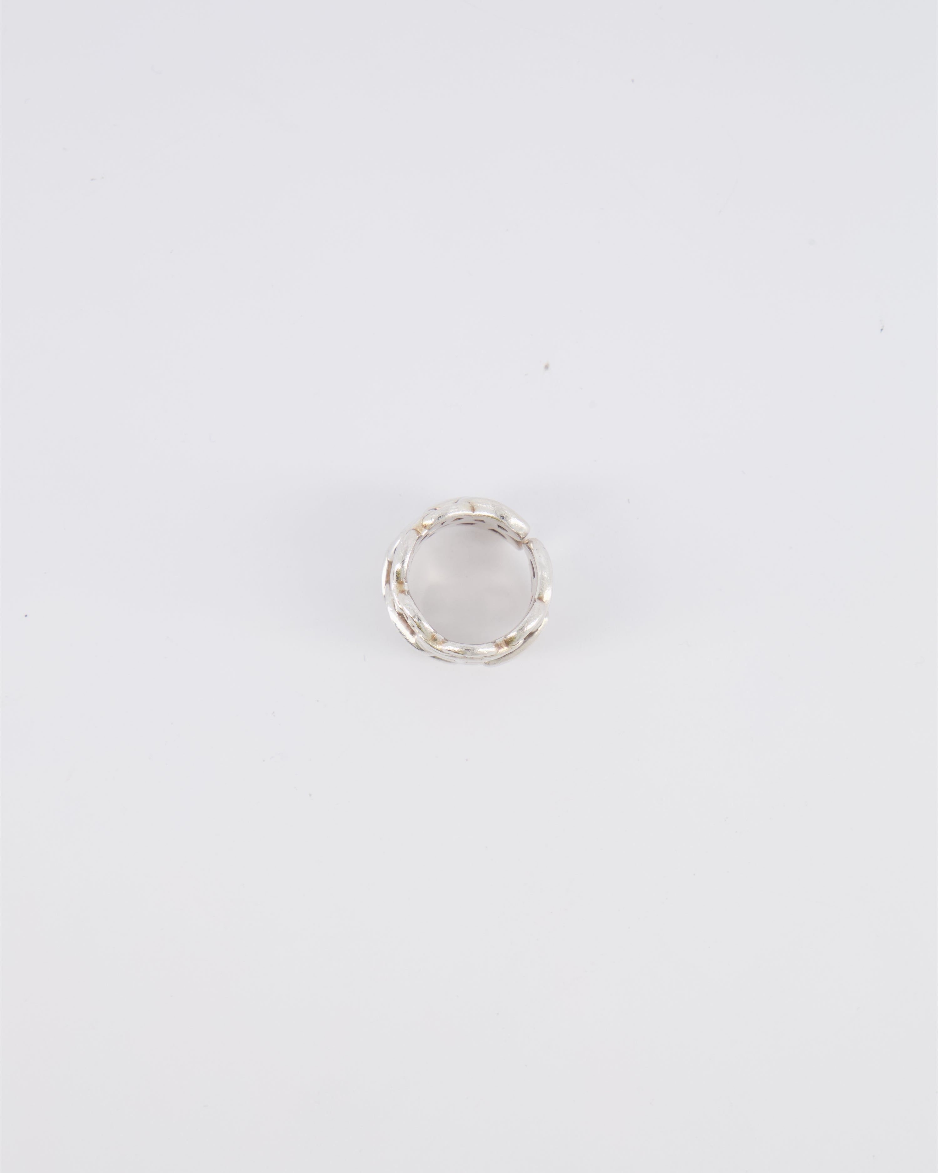 Hermès Large Chaine D'Ancre Enchainee Ring in Sterling Silver Size 50 RRP £890