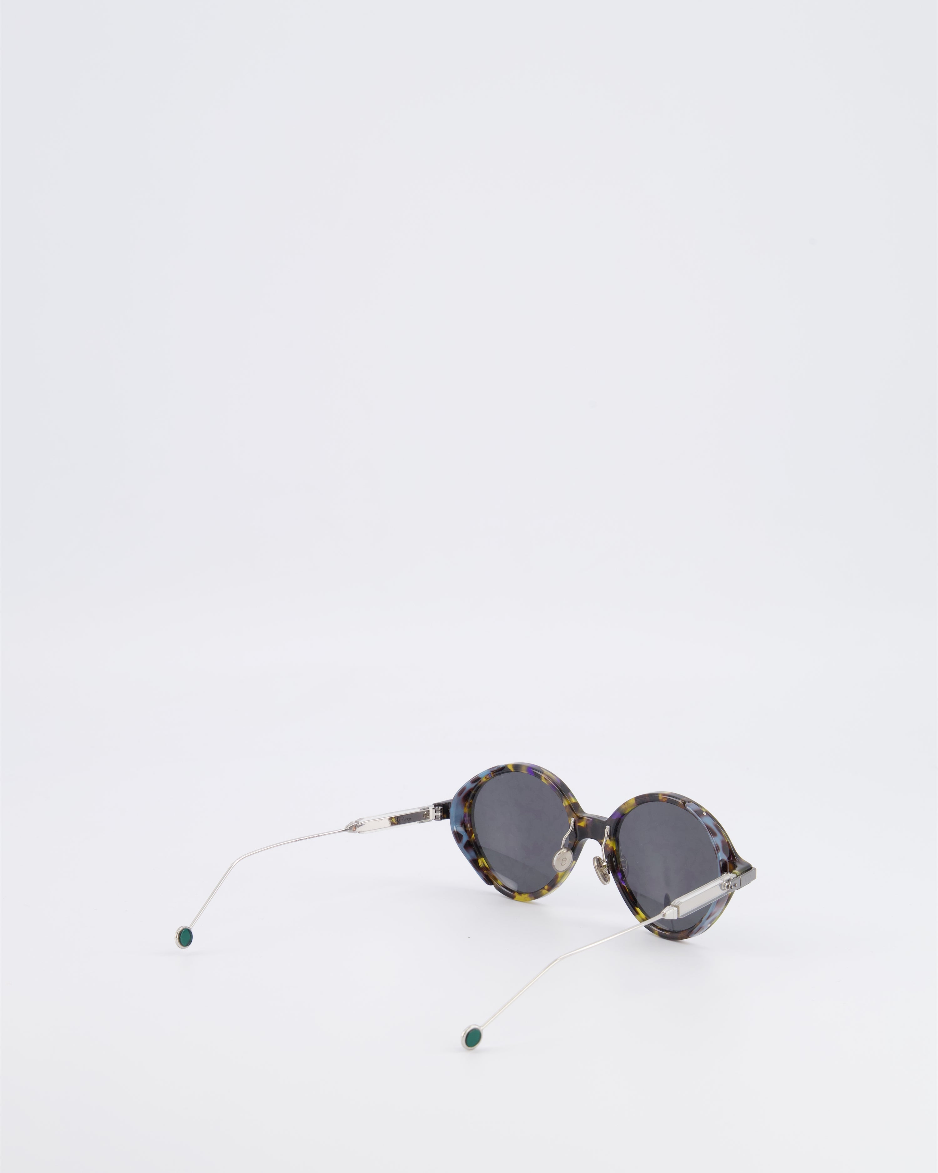 Christian Dior Tortoiseshell Acetate DiorUmbrage Sunglasses with Green Mirrored Foliage Pattern Lenses