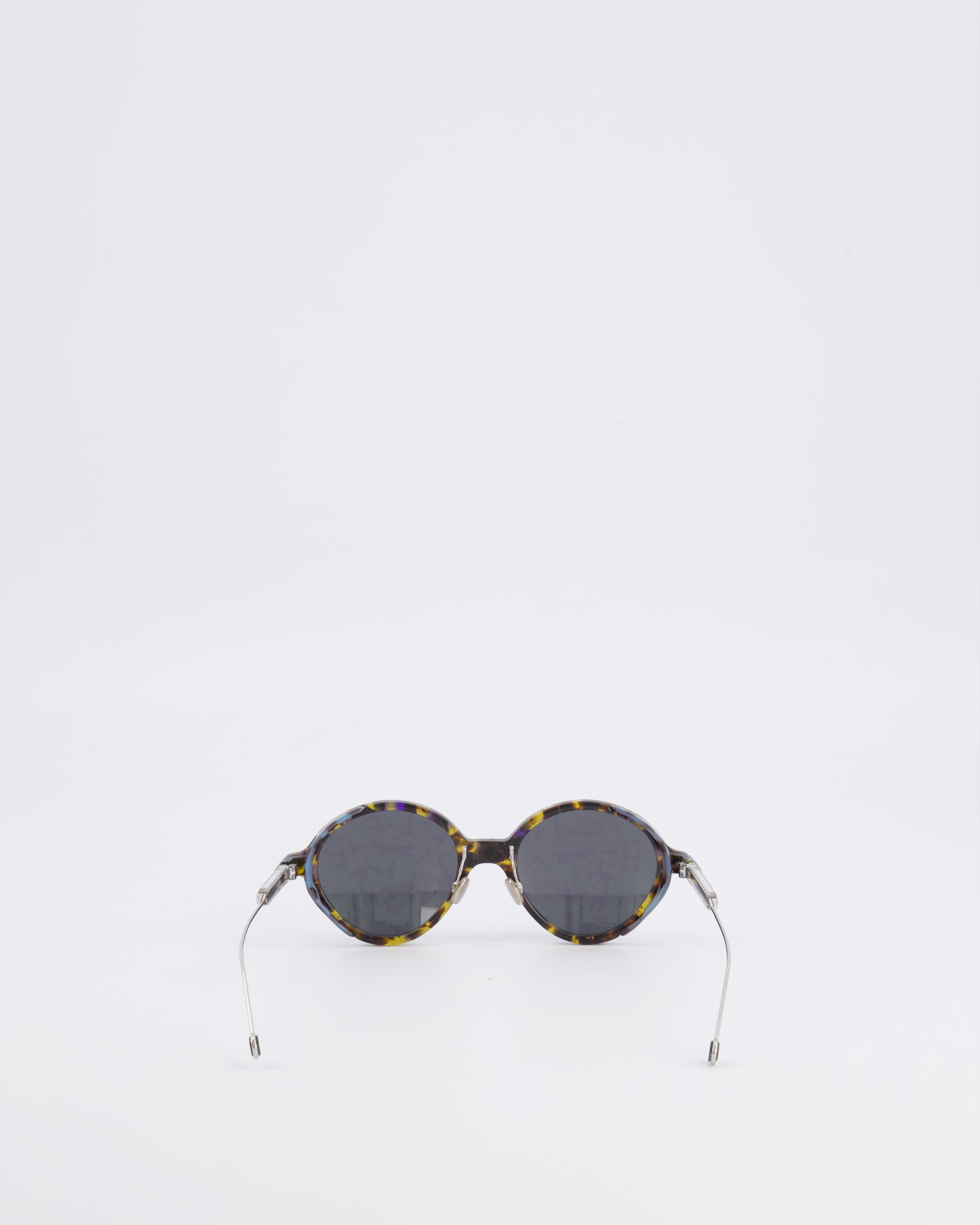 Christian Dior Tortoiseshell Acetate DiorUmbrage Sunglasses with Green Mirrored Foliage Pattern Lenses