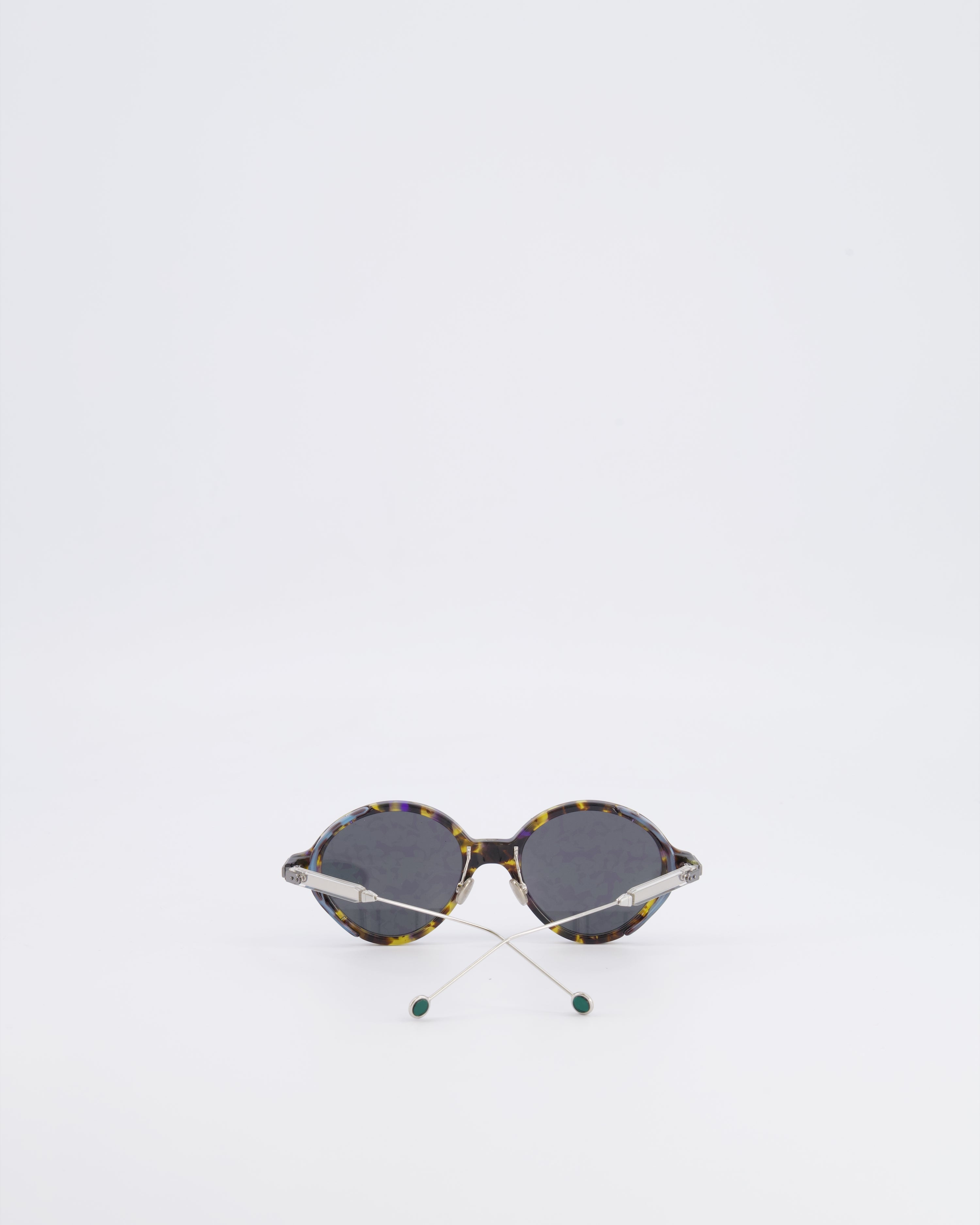 Christian Dior Tortoiseshell Acetate DiorUmbrage Sunglasses with Green Mirrored Foliage Pattern Lenses