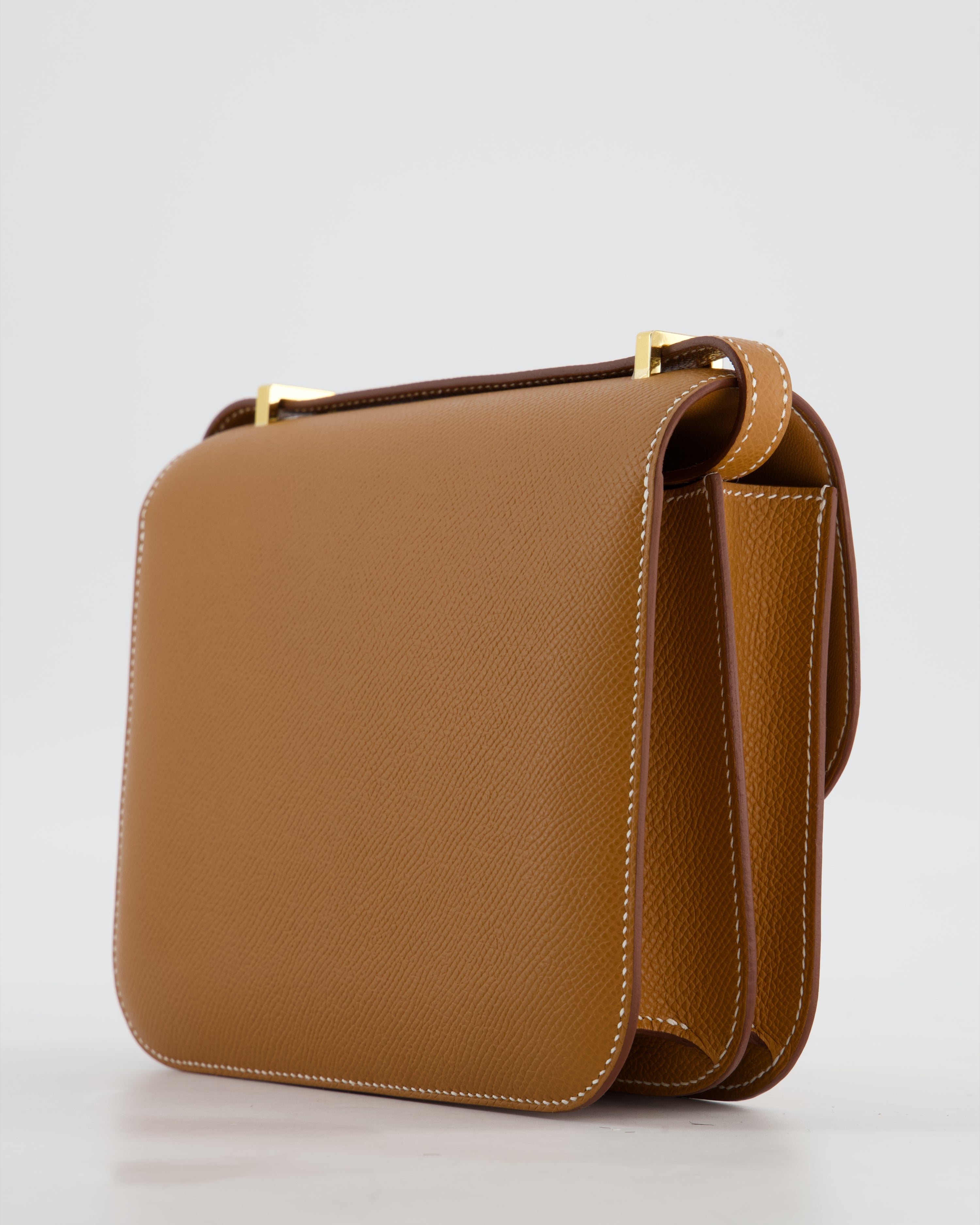 Hermès Mini Constance III Miroir 18 Bag in Gold Epsom Leather with Gold Hardware