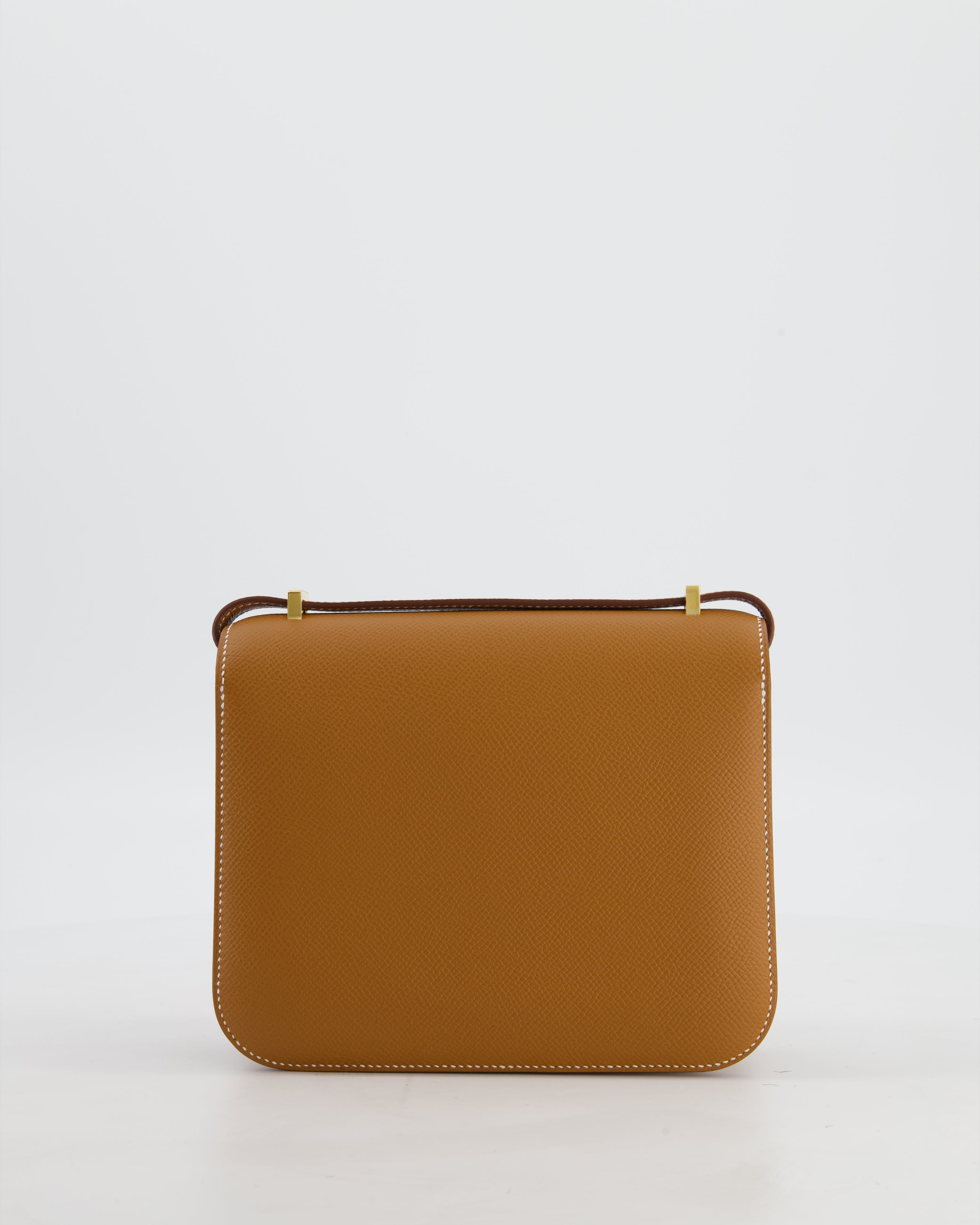 Hermès Mini Constance III Miroir 18 Bag in Gold Epsom Leather with Gold Hardware