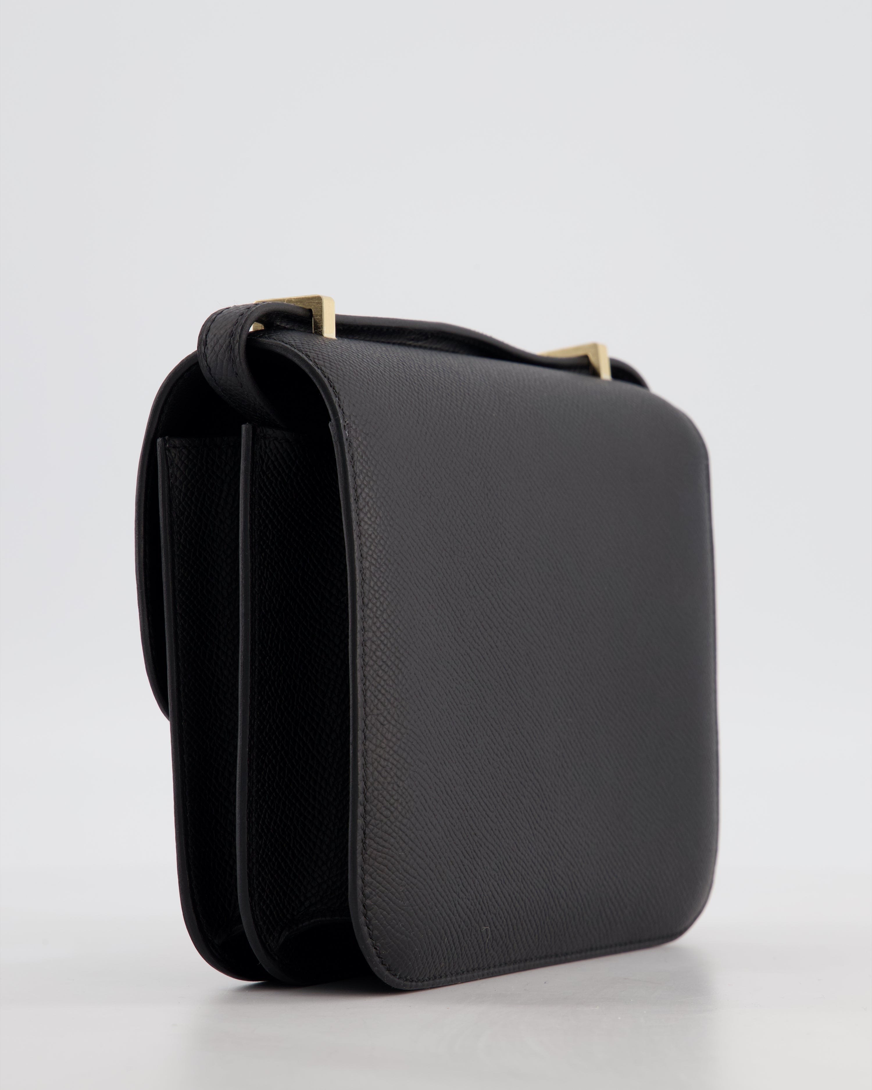 *RARE* Hermès Mini Constance III Mirror 18 Bag in Noir Epsom Leather with Brushed Permabrass Hardware