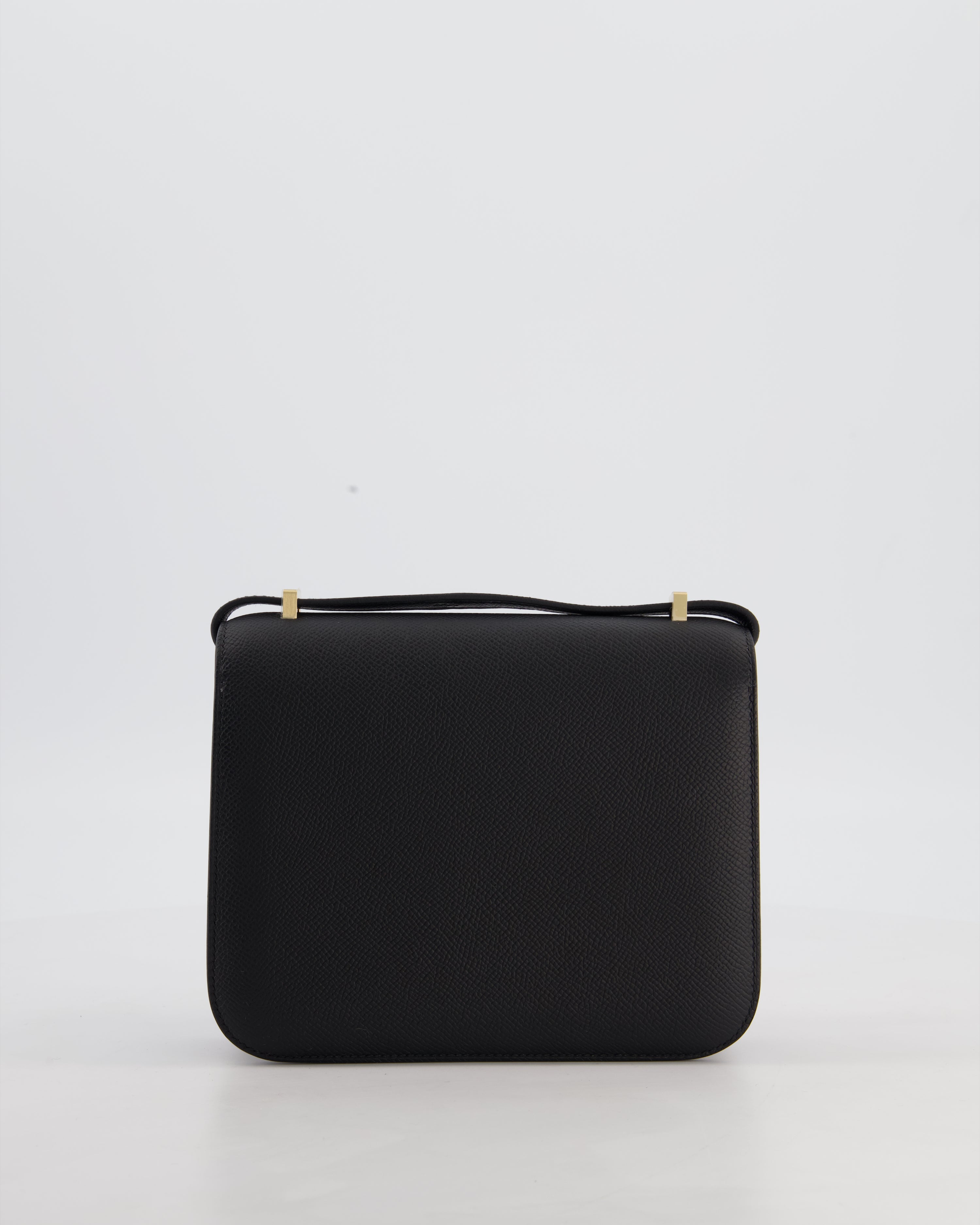 *RARE* Hermès Mini Constance III Mirror 18 Bag in Noir Epsom Leather with Brushed Permabrass Hardware