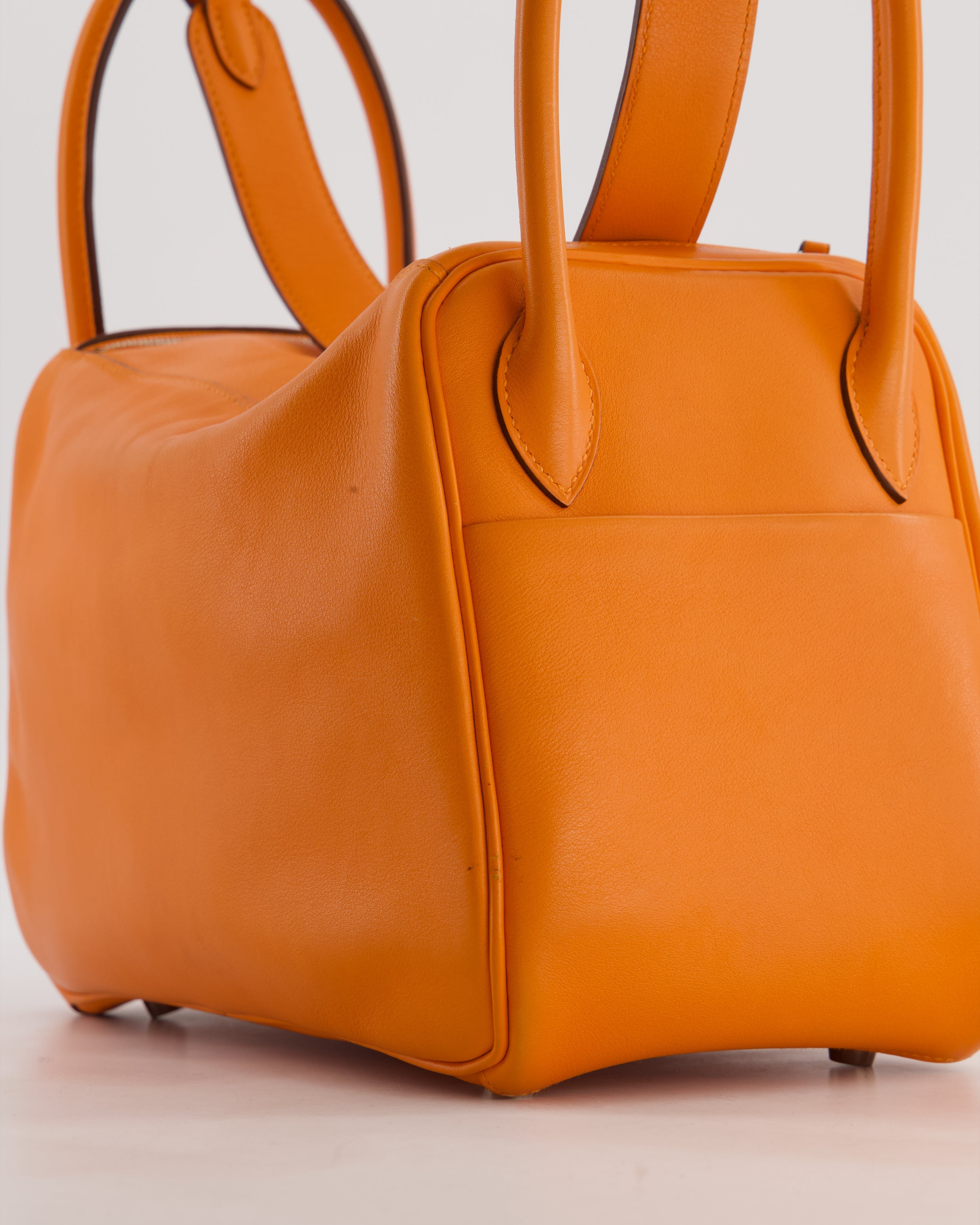 Hermès Lindy 26 Bag in Orange H Swift Leather with Palladium Hardware