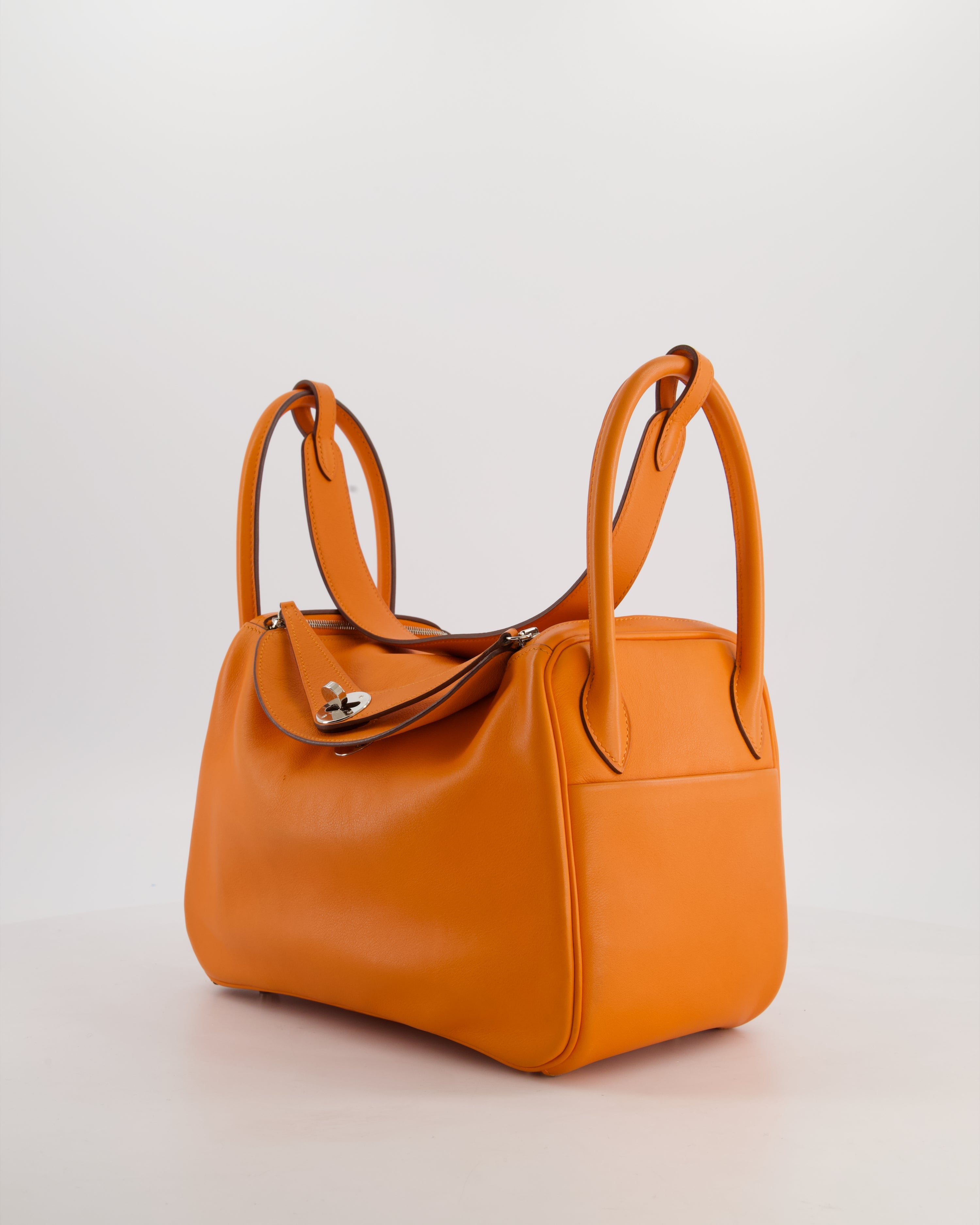 Hermès Lindy 26 Bag in Orange H Swift Leather with Palladium Hardware