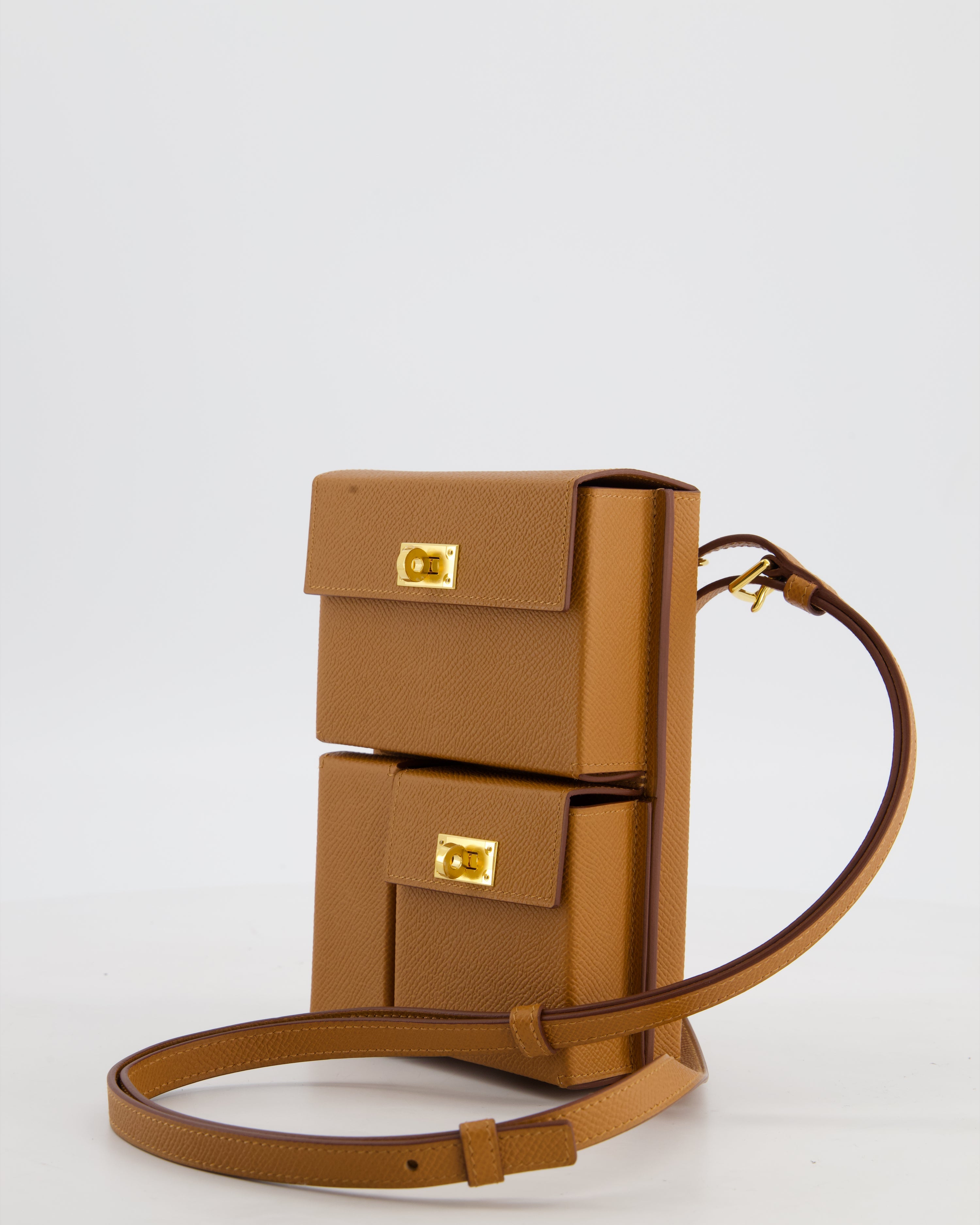 Hermès Kelly Multipocket To Go Pouch in Gold Epsom Leather with Gold Hardware