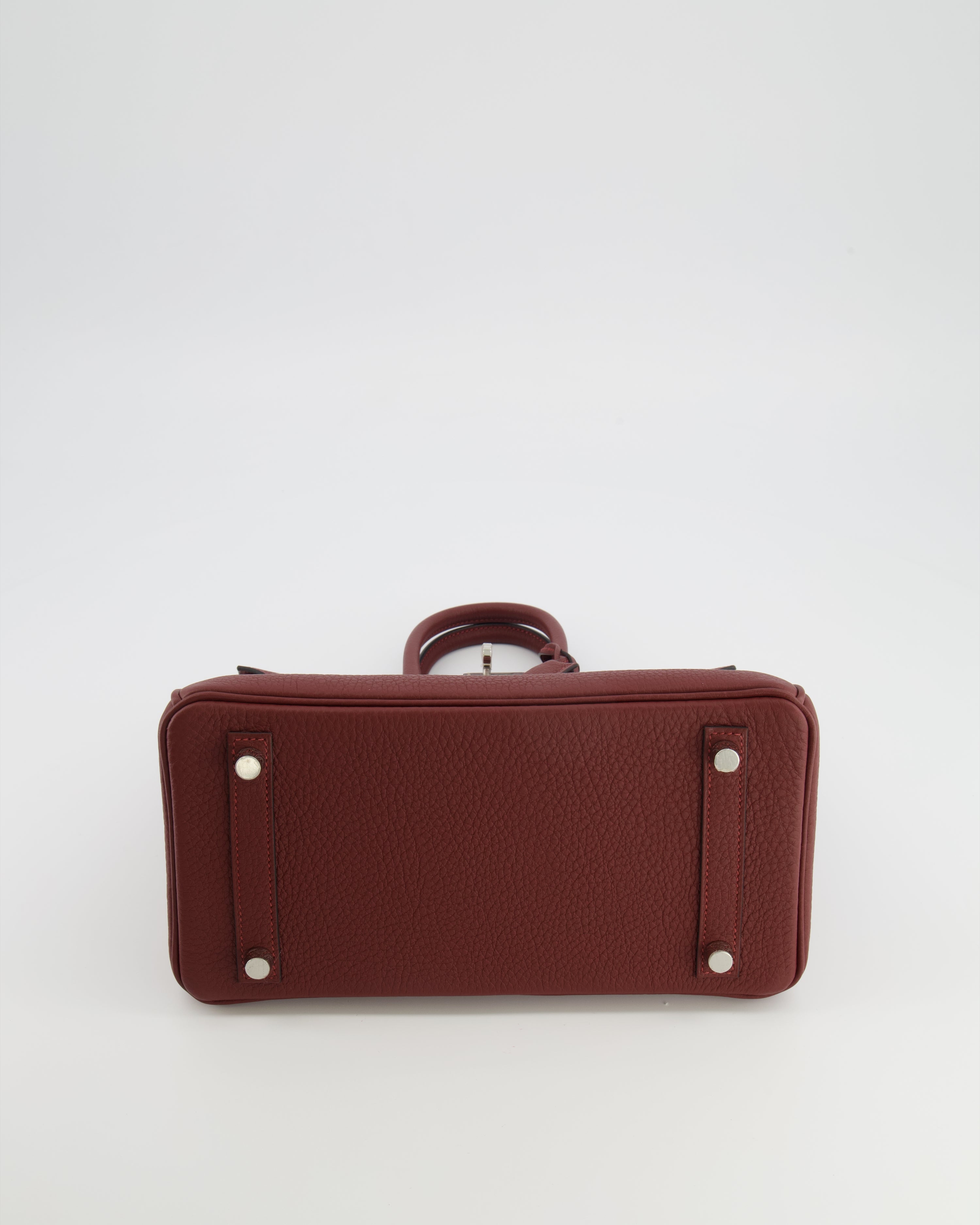 Hermès Birkin 25 Retourne Bag in Rouge H Veau Togo Leather with Palladium Hardware