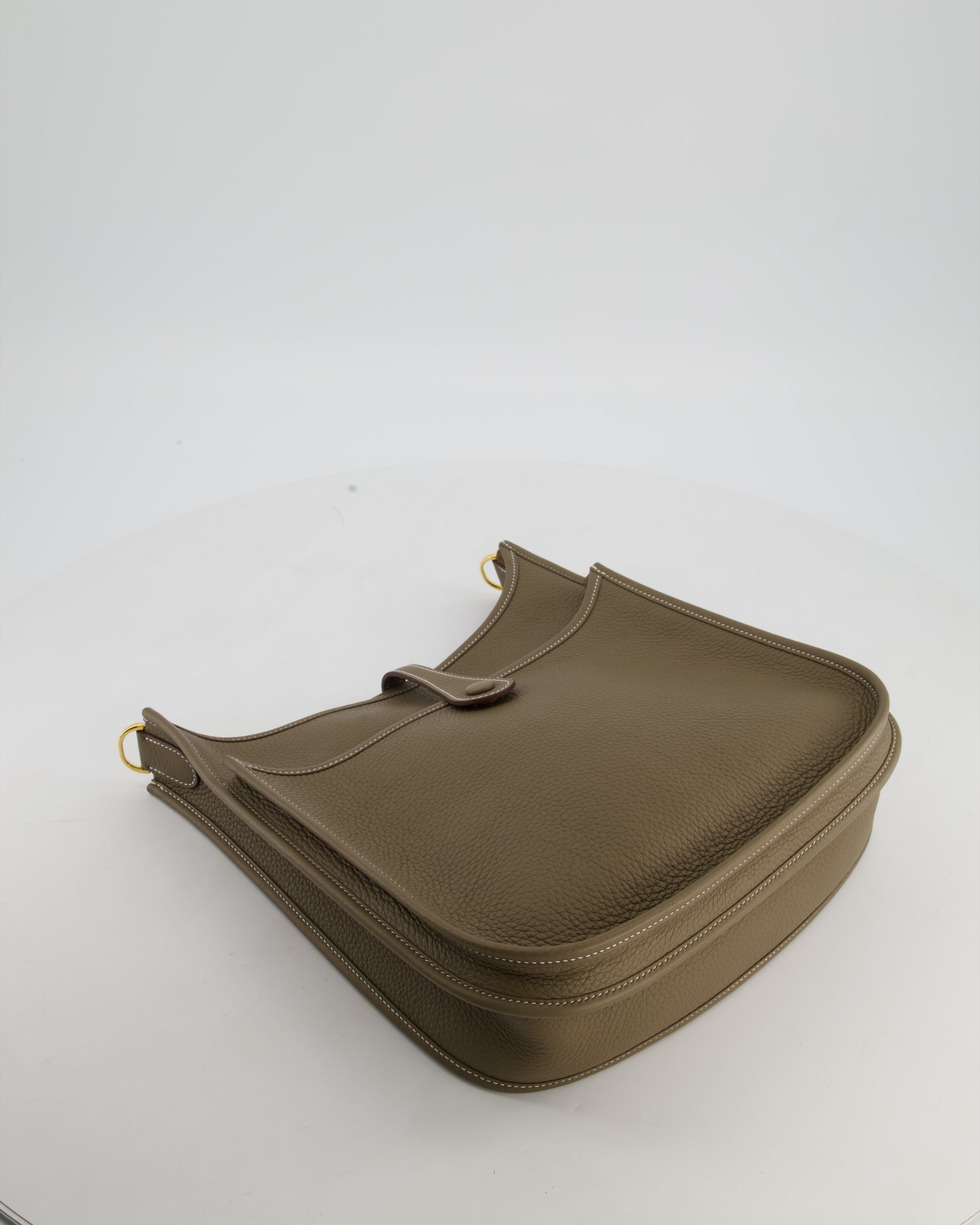 Hermès Evelyne III 29 Bag in Etoupe Taurillon Clemence Leather with Gold Hardware