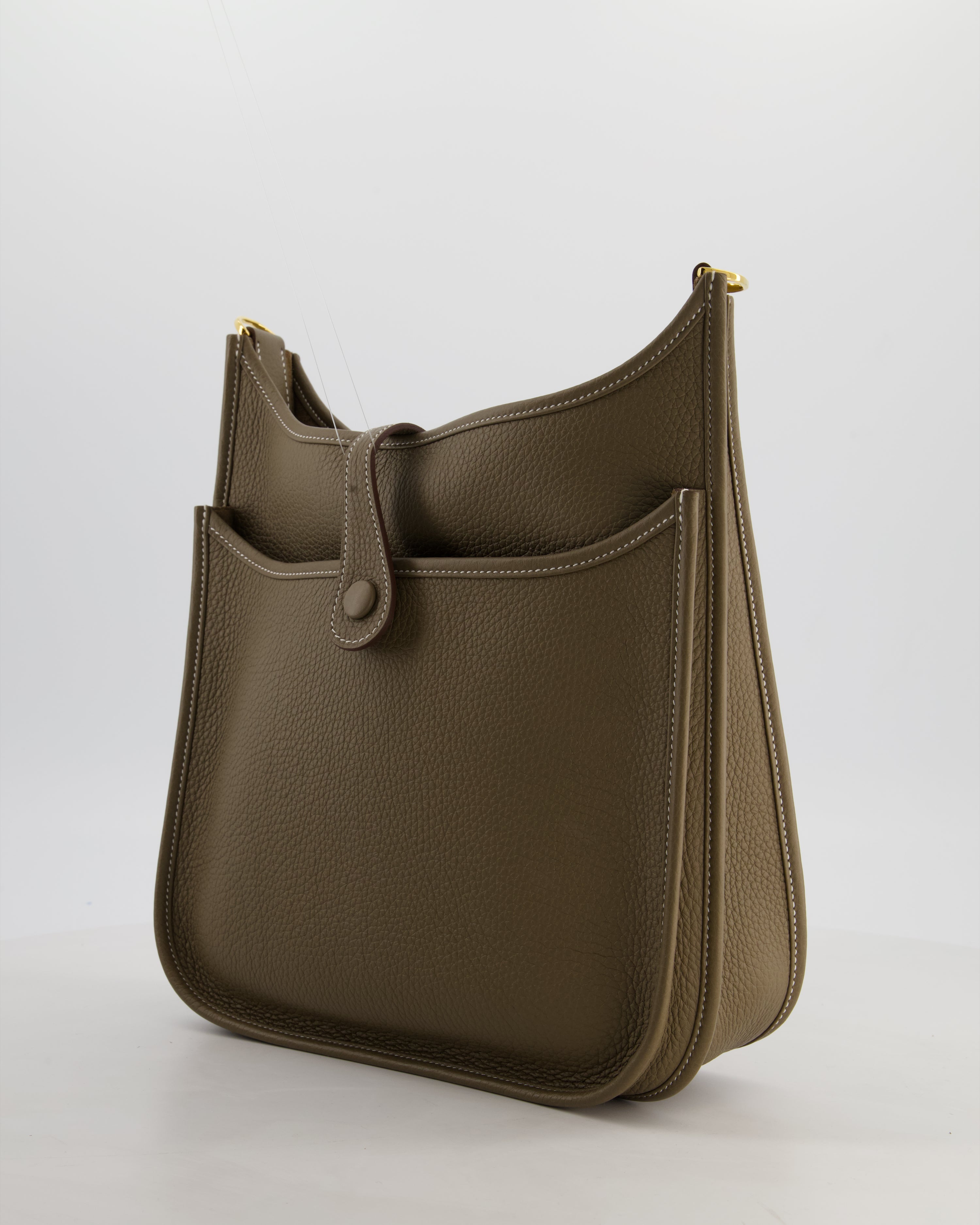Hermès Evelyne III 29 Bag in Etoupe Taurillon Clemence Leather with Gold Hardware