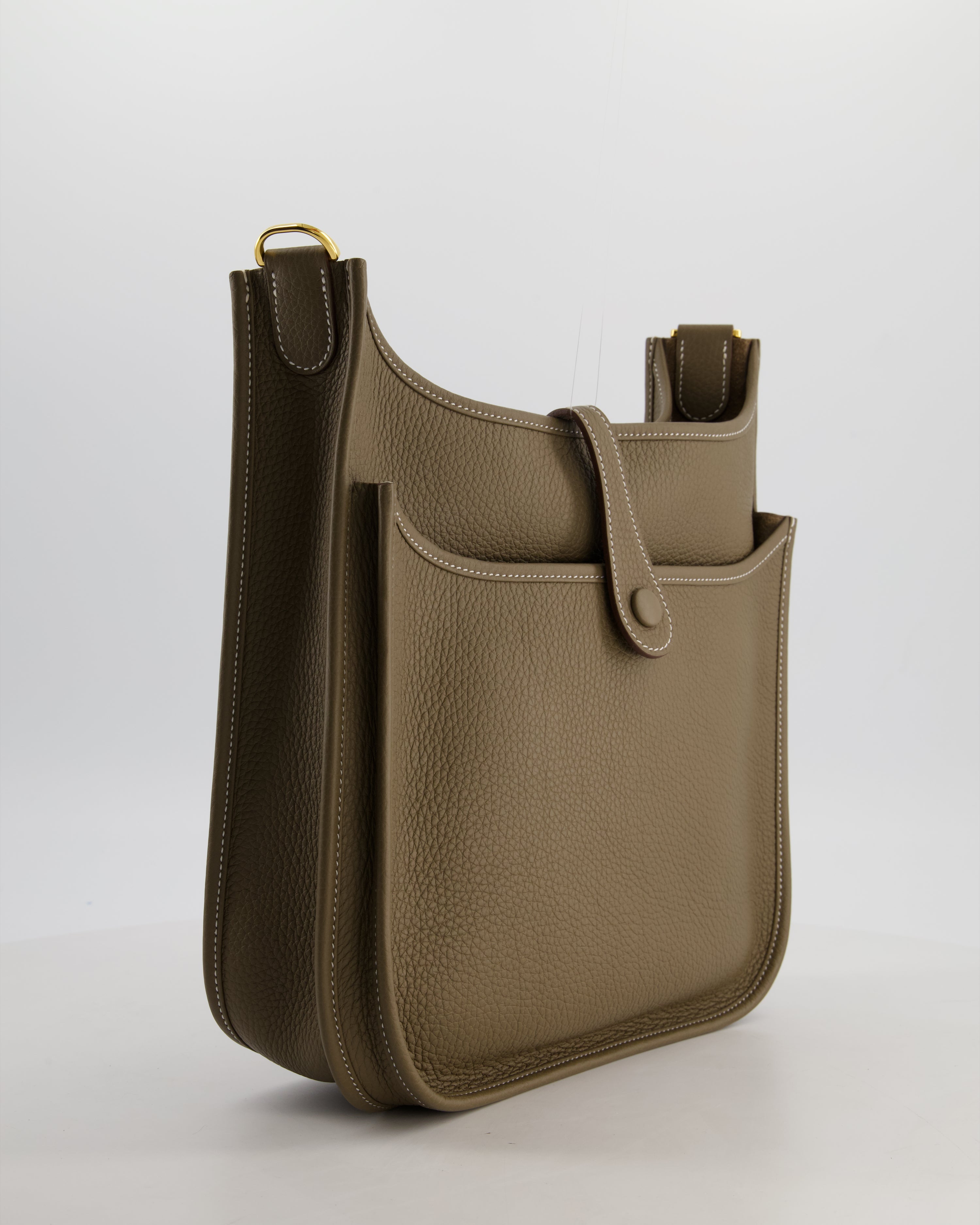 Hermès Evelyne III 29 Bag in Etoupe Taurillon Clemence Leather with Gold Hardware