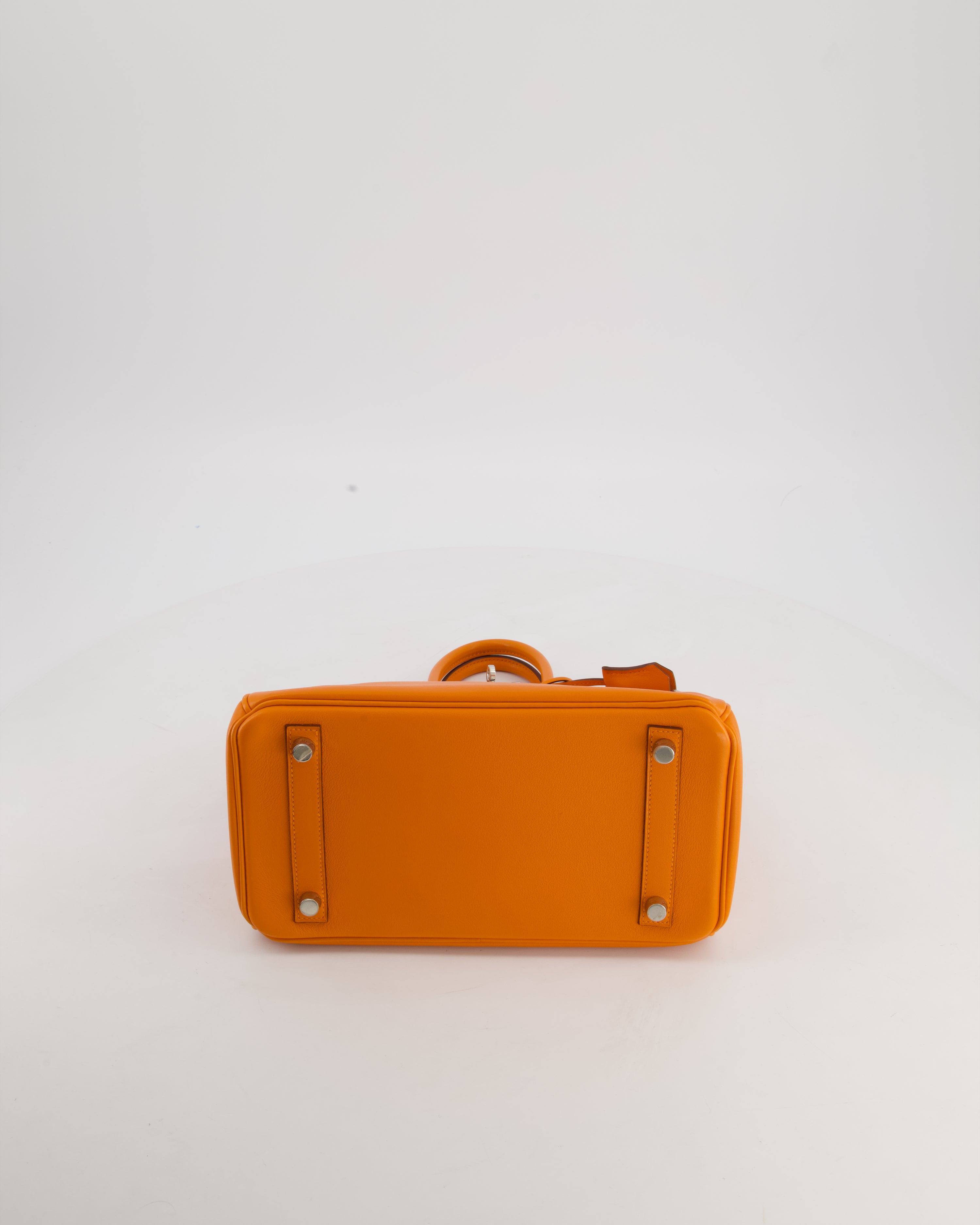 Hermès Birkin 25 Retourne Bag in Orange Swift Leather with Palladium Hardware
